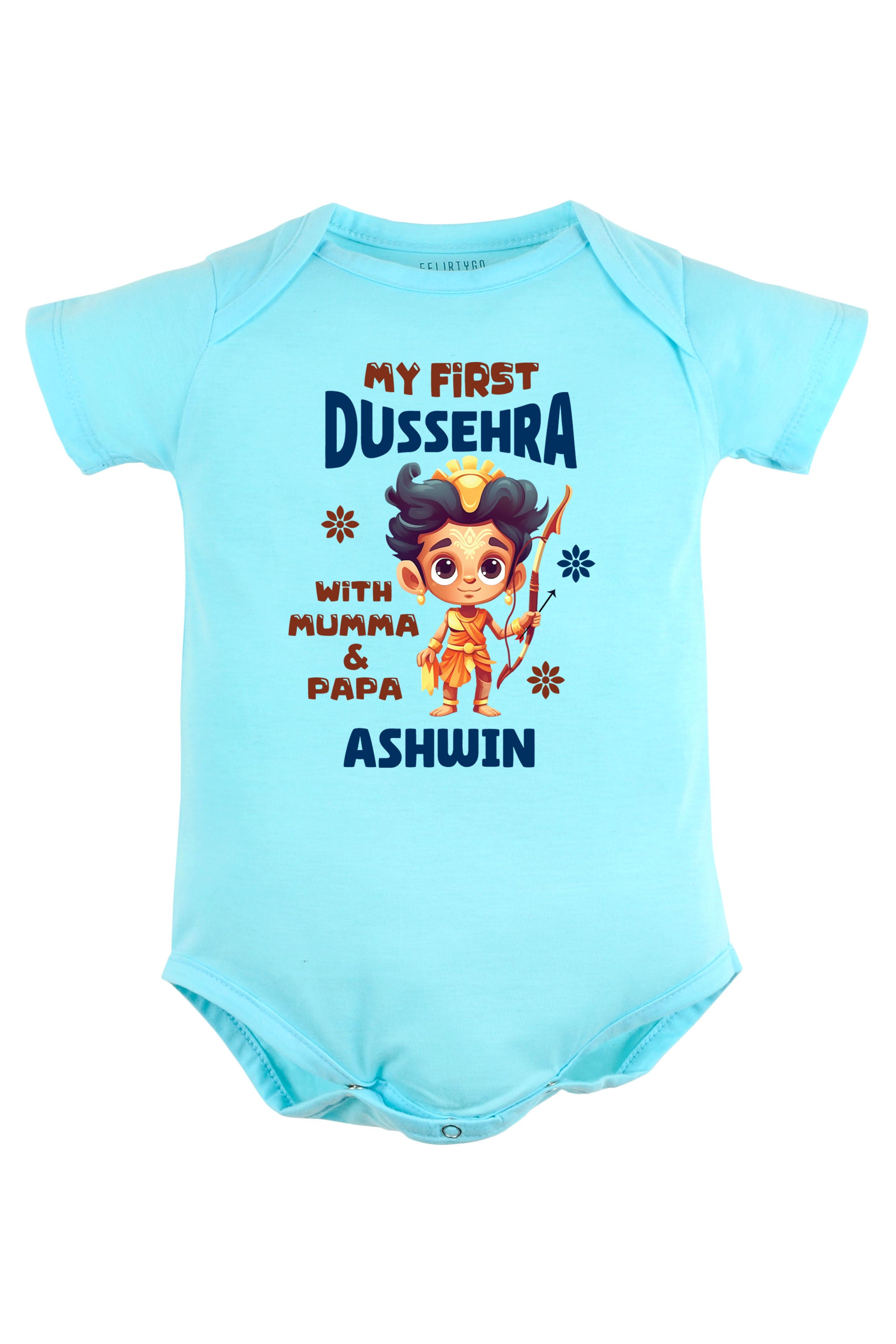 My First Dussehra With Mumma & Papa Baby Romper | Onesies w/ Custom Name