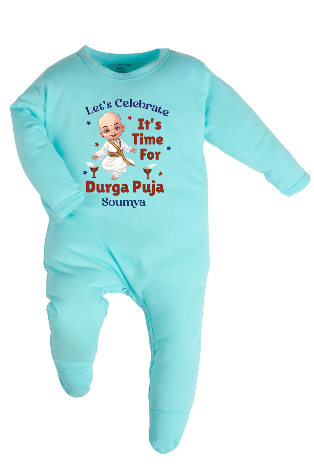 Let's Celebrate It's Time For Durga Puja Baby Romper | Onesies w/ Custom Name