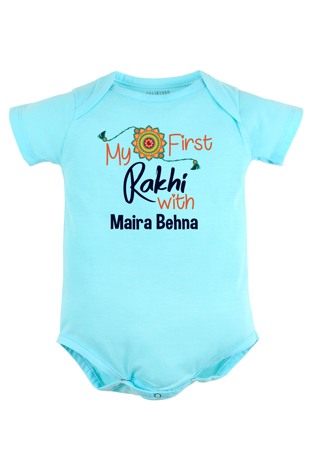 My First Rakhi with Behna Baby Romper | Onesies w/ Custom Name