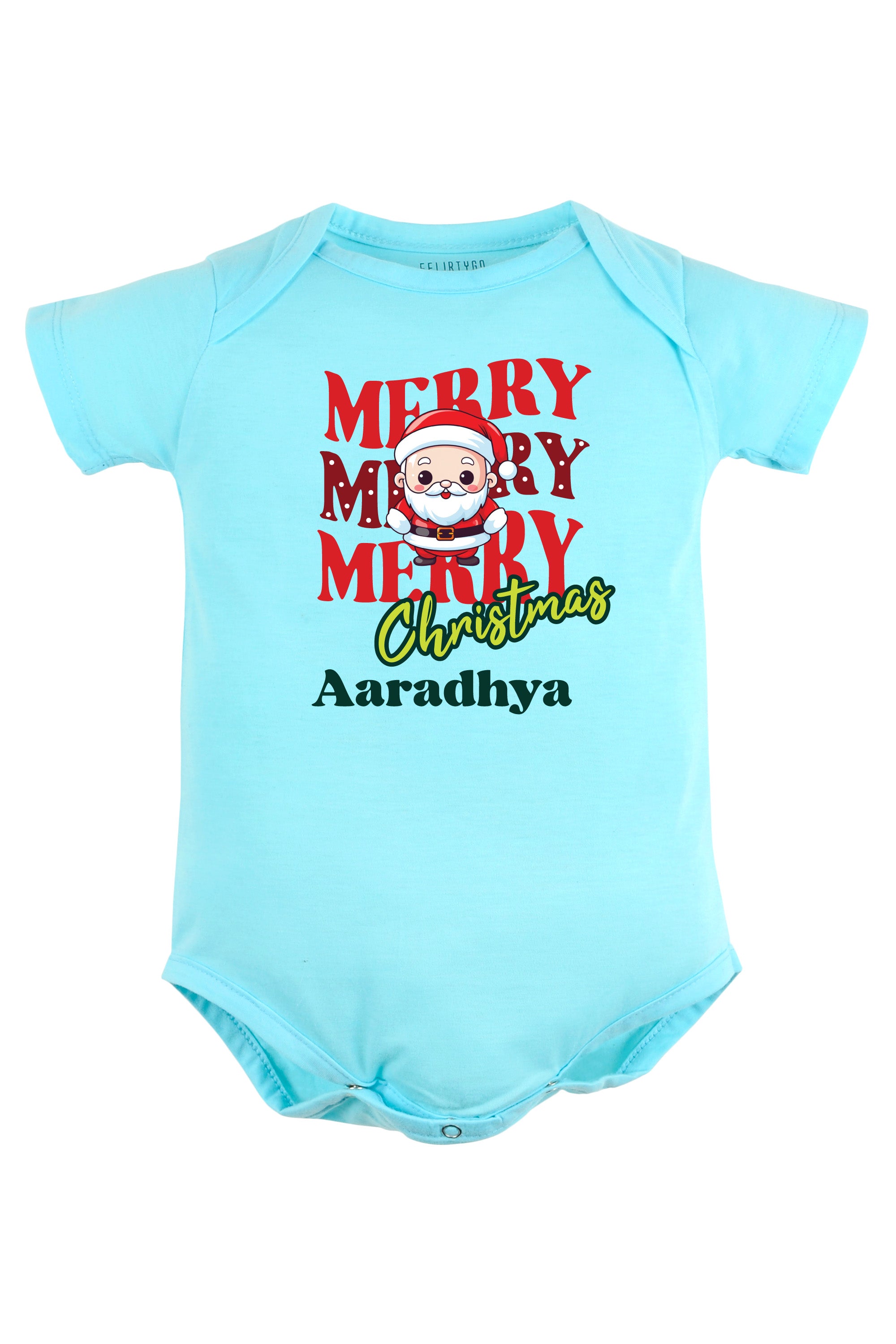 Merry Merry Merry  Christmas Baby Romper | Onesies w/ Custom Name