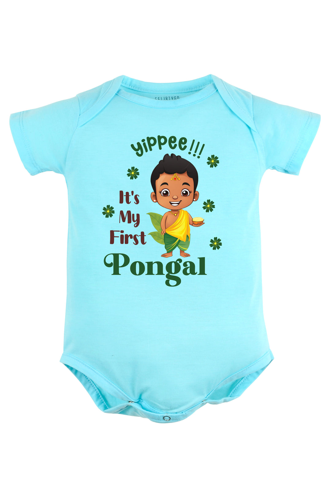 Yippee It's my first Pongal Baby Romper | Onesies w/ Custom Name