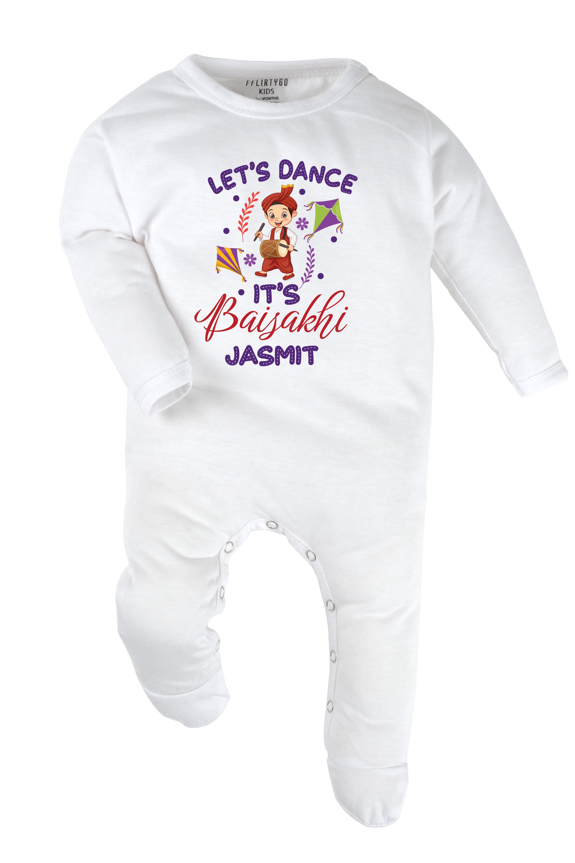 Let's Dance It's Baisakhi Baby Romper | Onesies w/ Custom Name