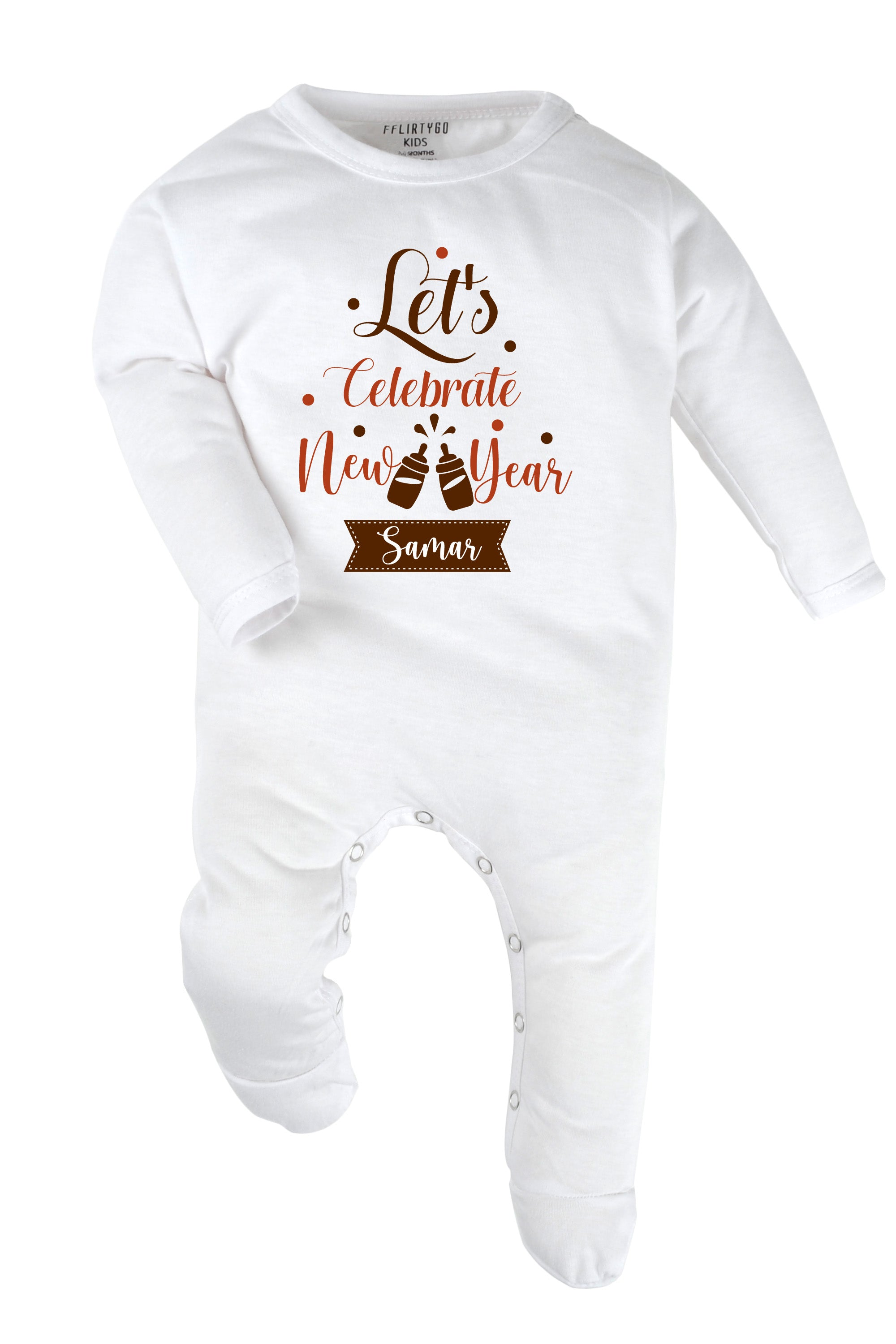 Let's Celebrate New Year Baby Romper | Onesies w/ Custom Name