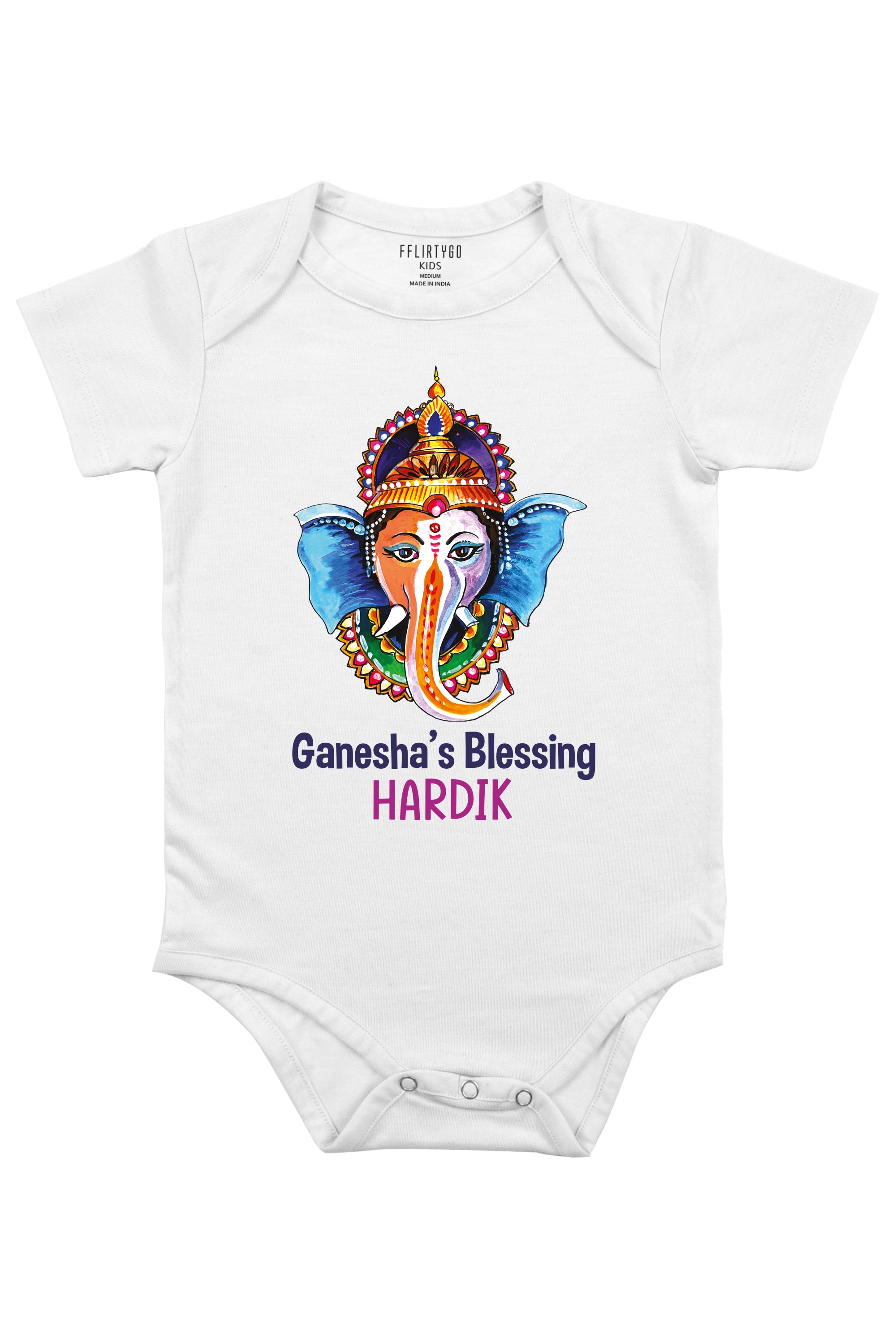 Ganesha's Blessing Baby Romper | Onesies w/ Custom Name