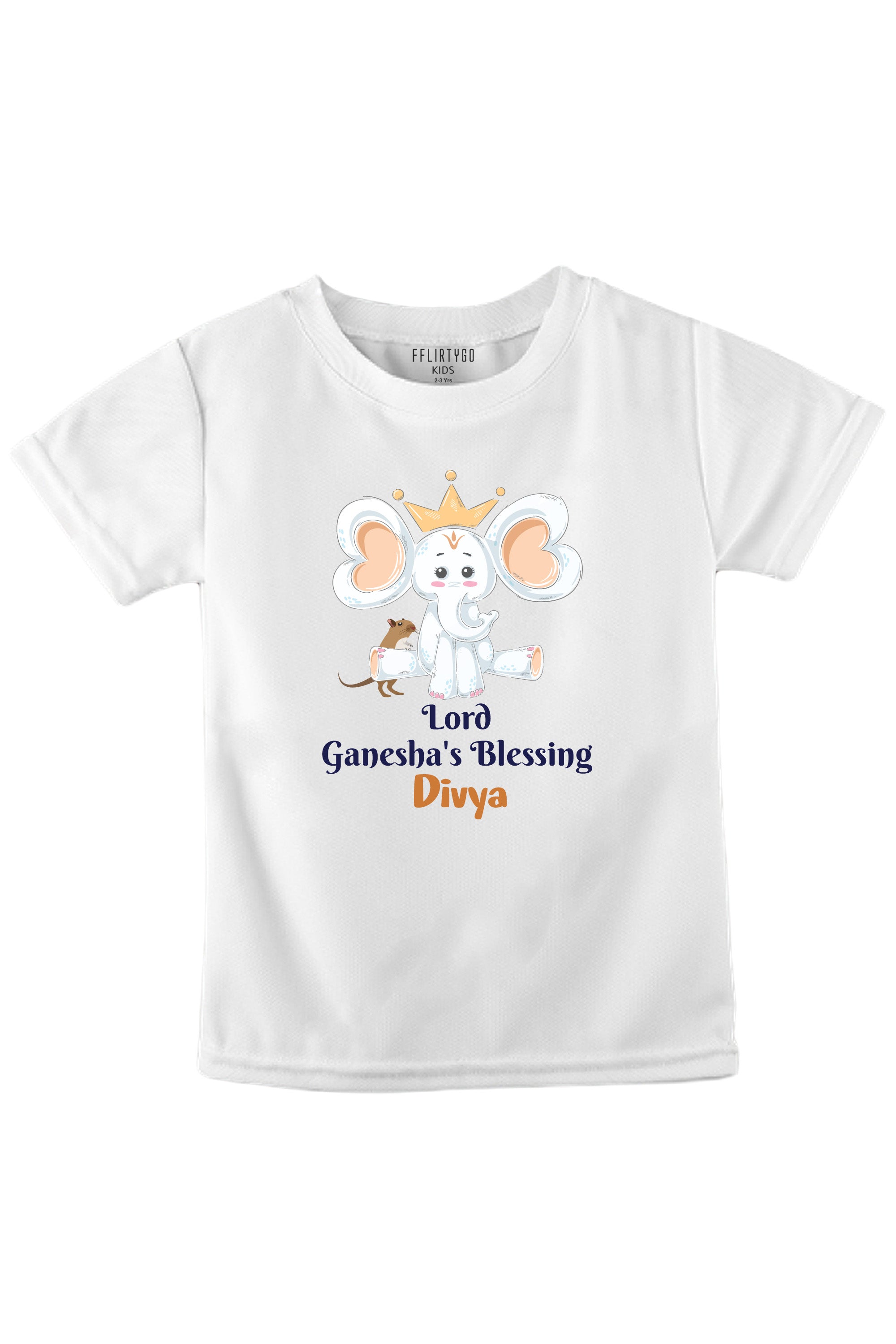 Lord Ganesha's Blessing Kids T Shirt w/ Custom Name