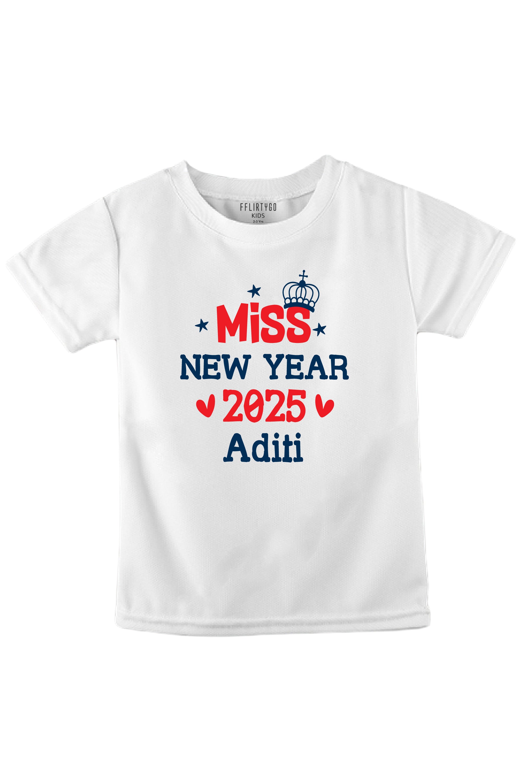 Miss New Year 2025 Kids T Shirt w/ Custom Name