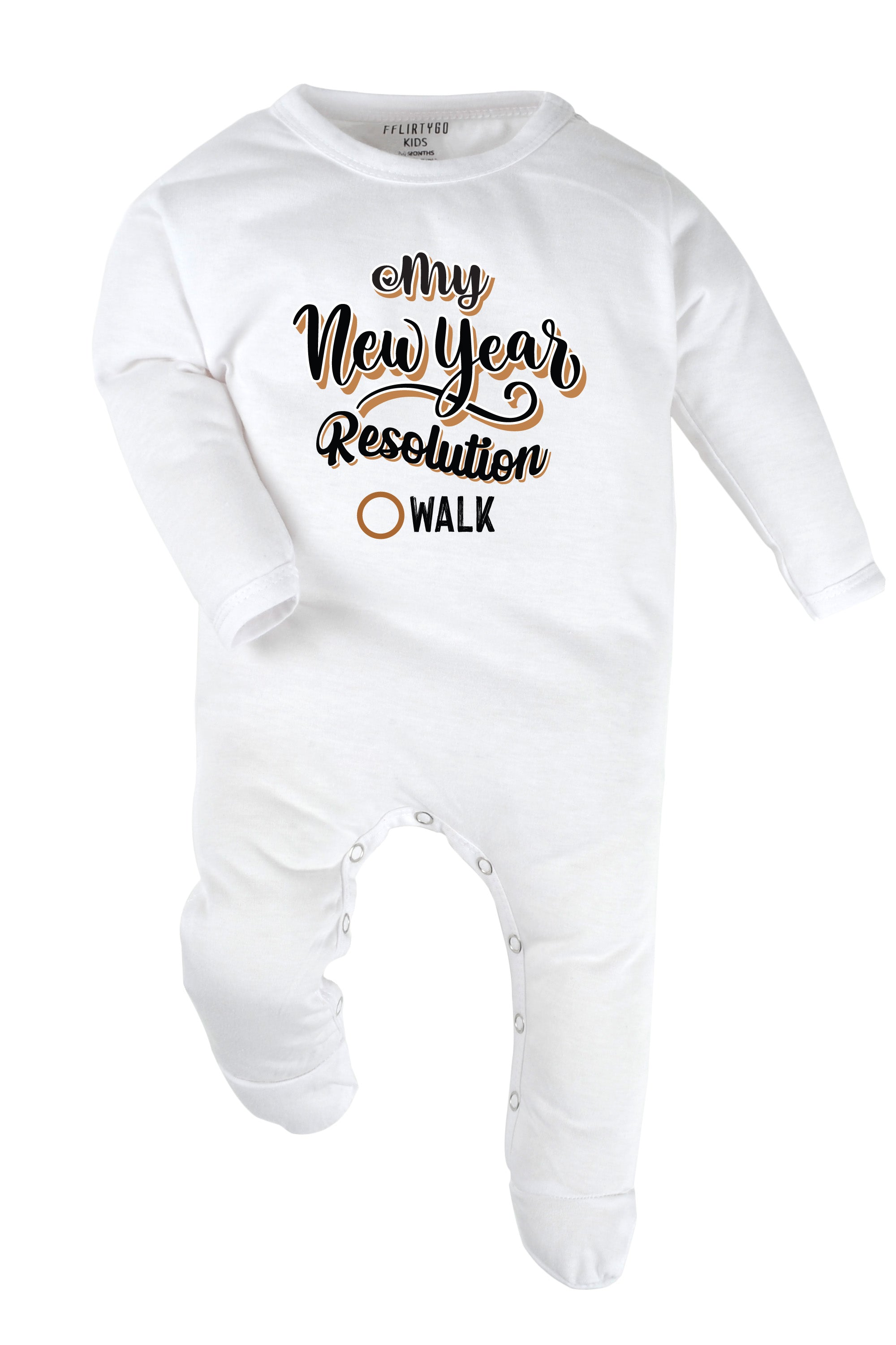 My New Year Resolution Walk Baby Romper | Onesies