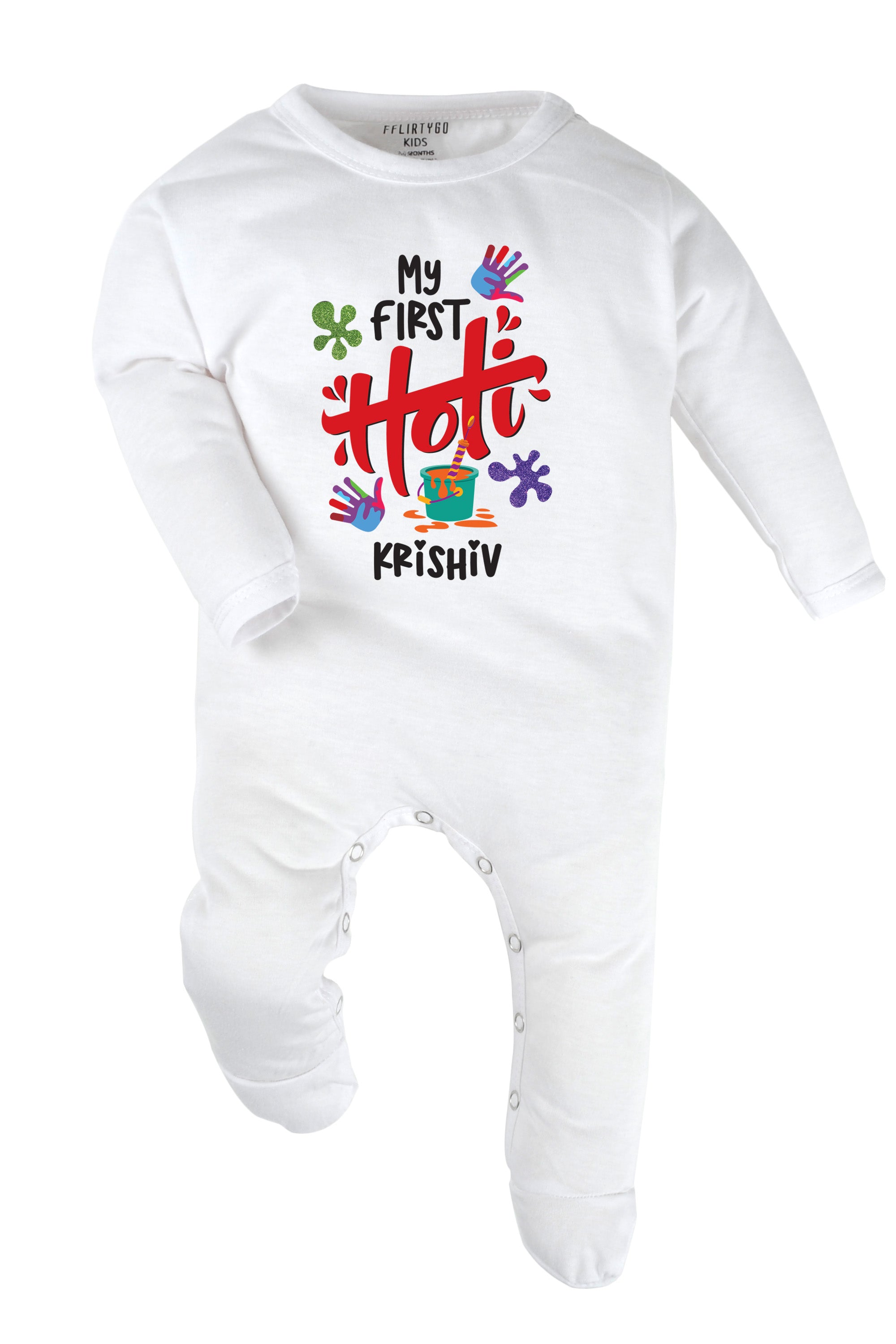 My First Holi Baby Romper | Onesies w/ Custom Name