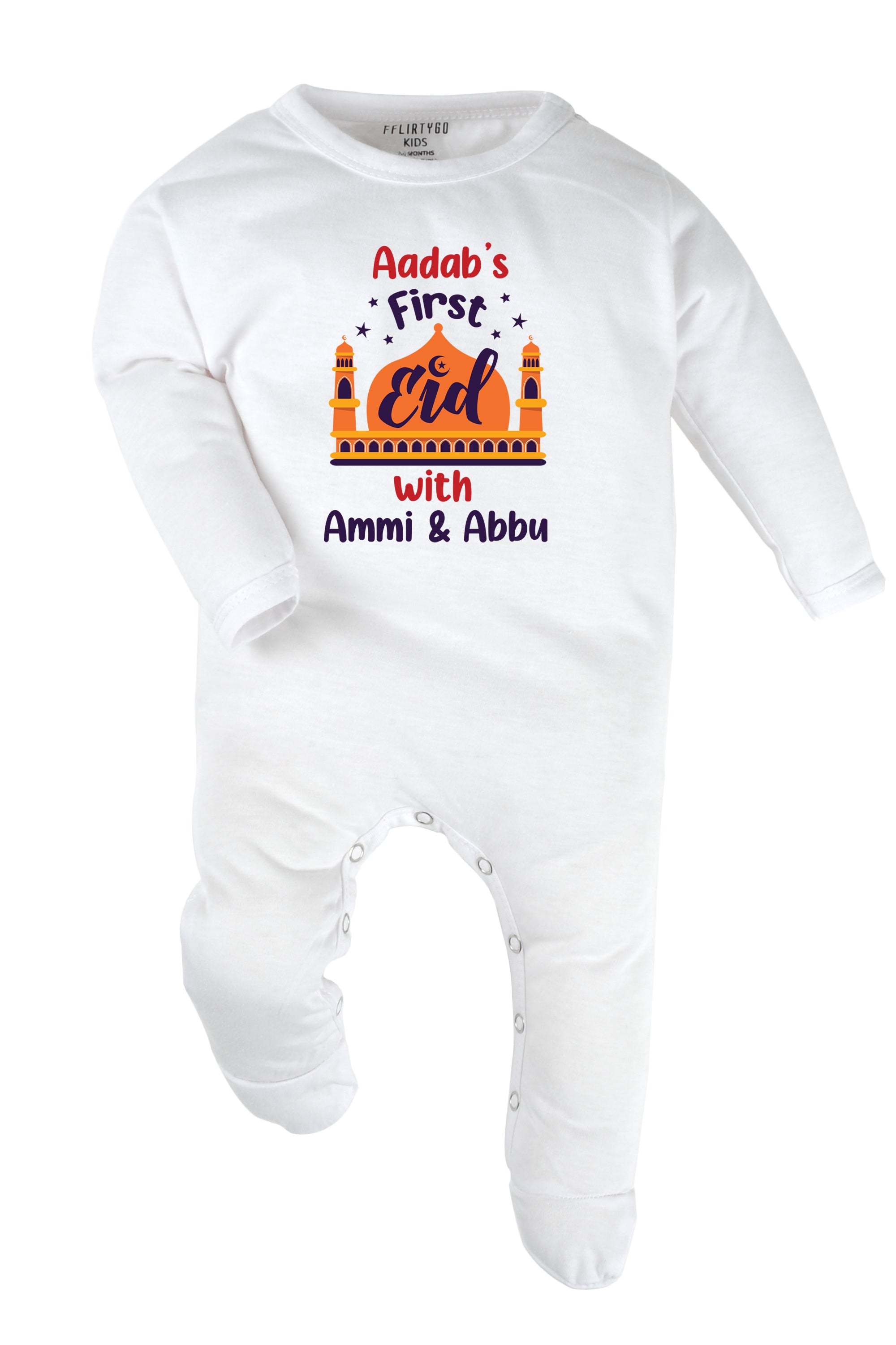 My First Eid with Ammi & Abbu Baby Romper | Onesies w/ Custom Name