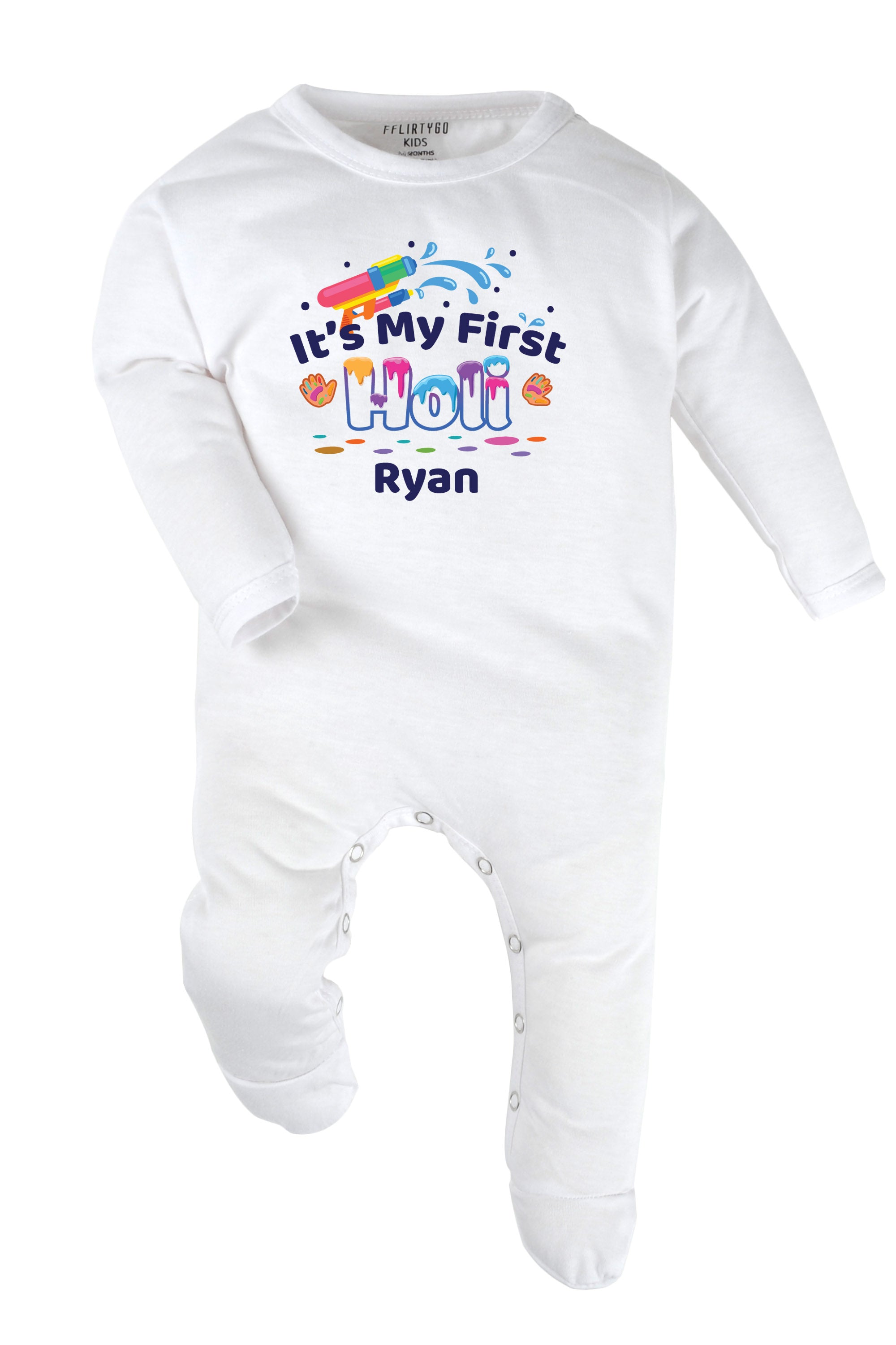 It's My First Holi Baby Romper | Onesies w/ Custom Name