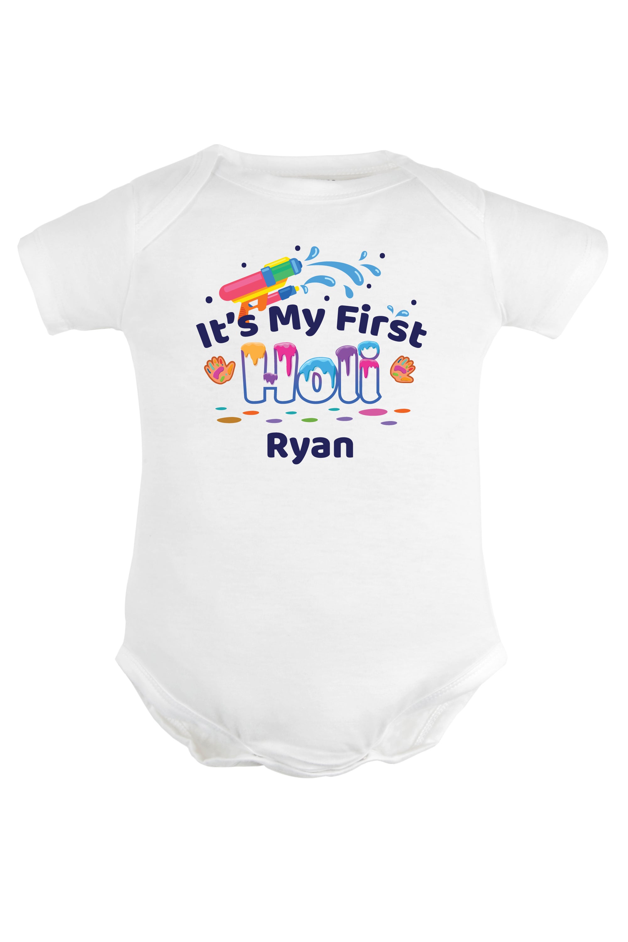 It's My First Holi Baby Romper | Onesies w/ Custom Name