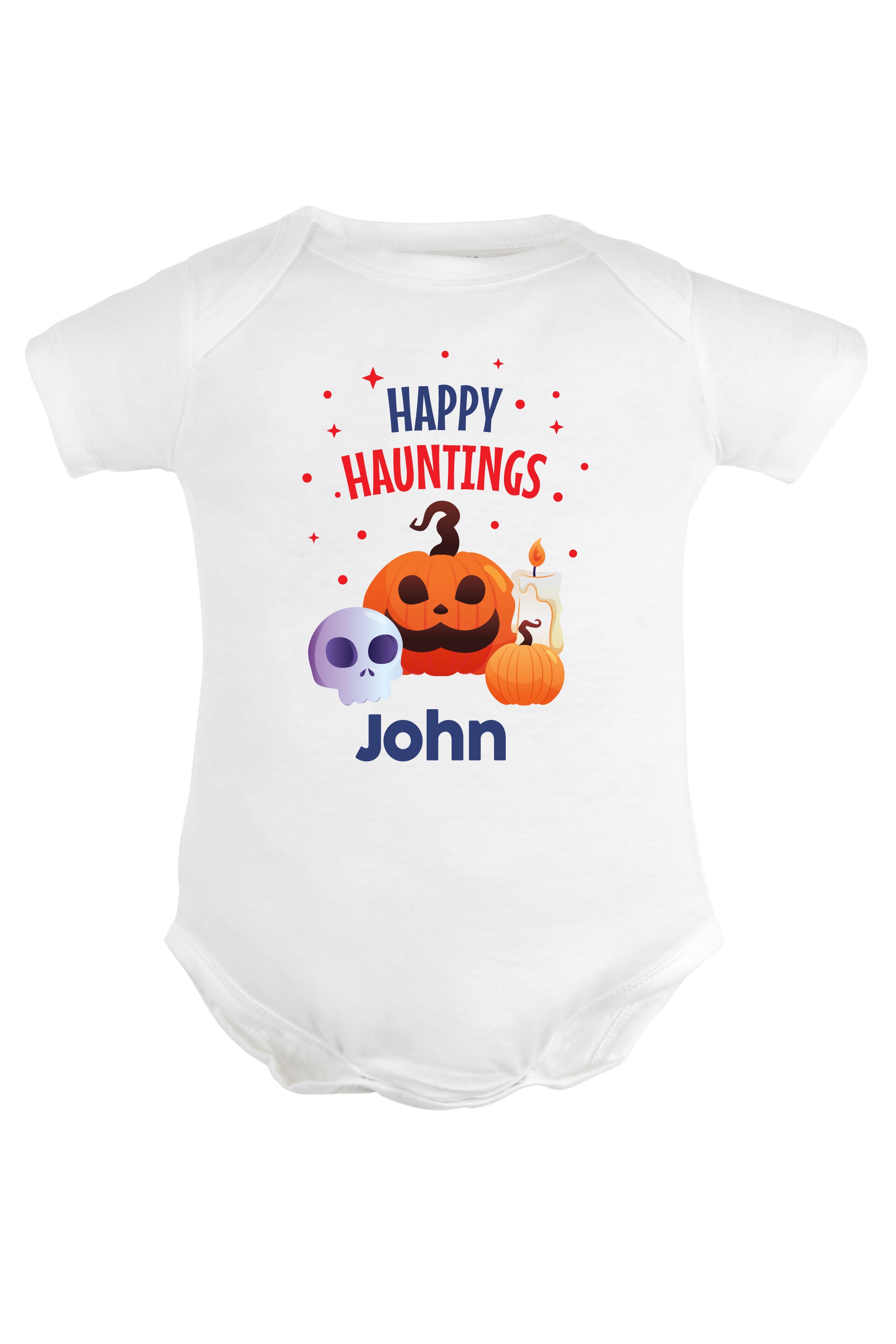 Happy Hauntings Baby Romper | Onesies w/ Custom Name