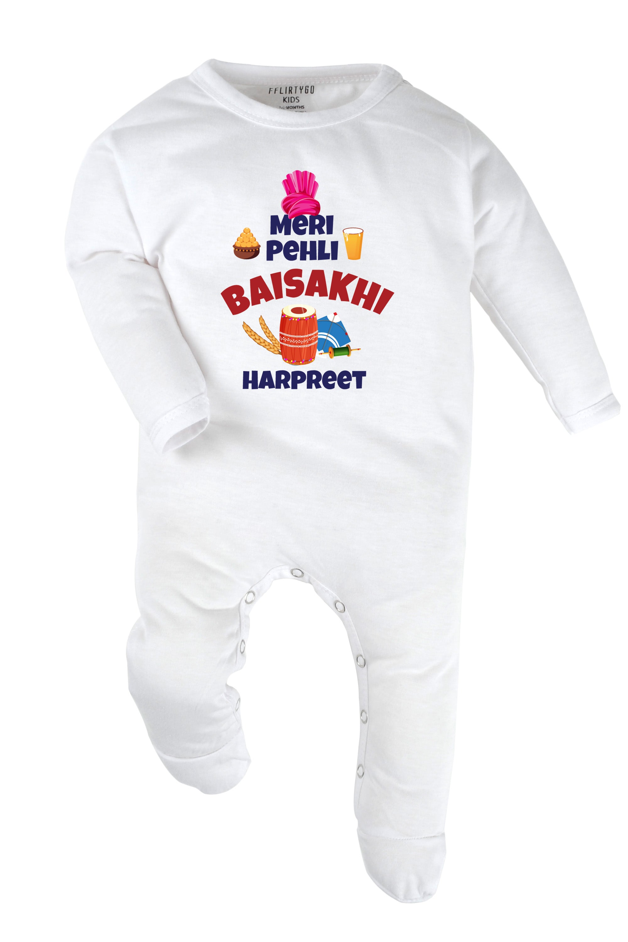 Meri Pehli Baisakhi Baby Romper | Onesies w/ Custom Name