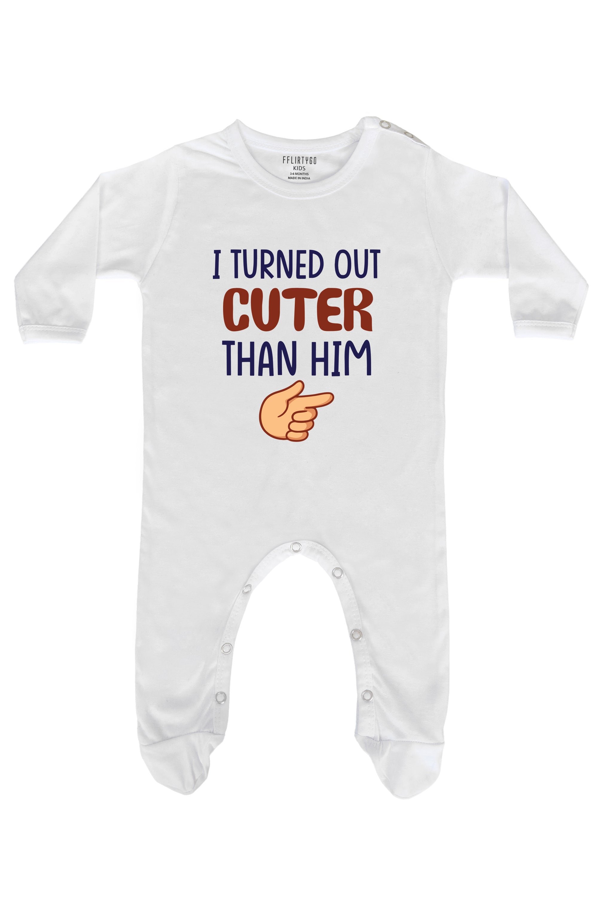 I Turned Out Cuter Than Him Baby Romper | Onesies