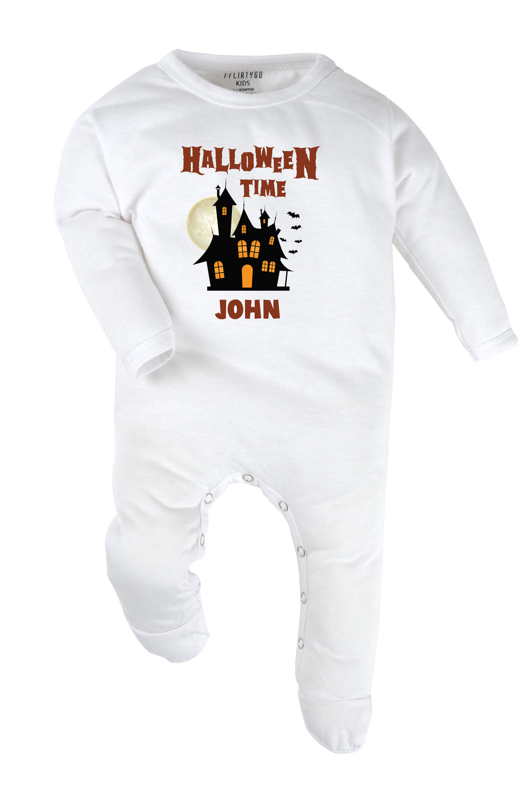 Halloween Time Baby Romper | Onesies w/ Custom Name