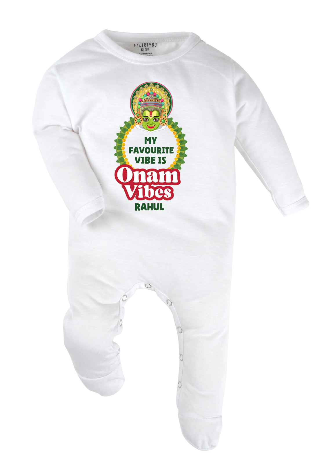 My Favourite Vibe Is Onam Vibes Baby Romper | Onesies w/ Custom Name