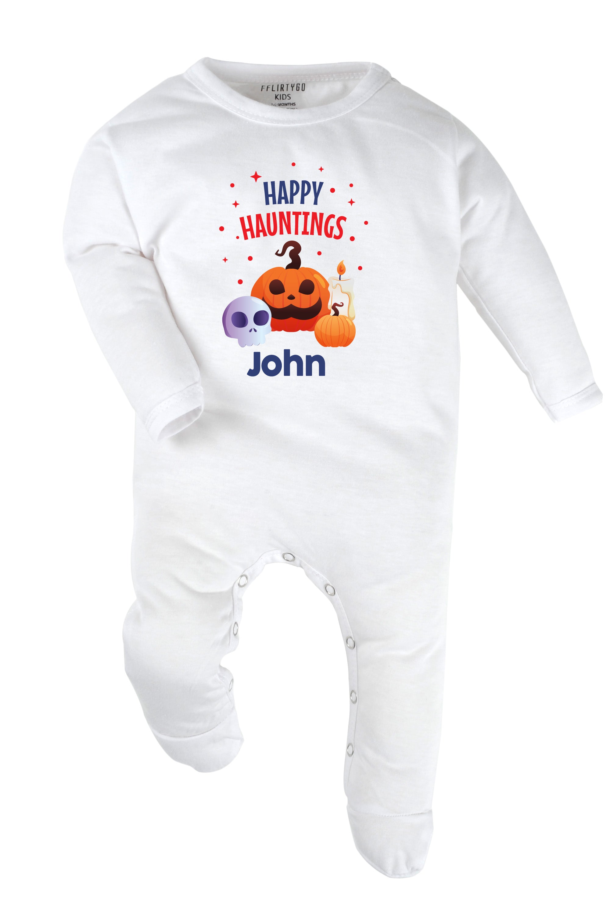 Happy Hauntings Baby Romper | Onesies w/ Custom Name