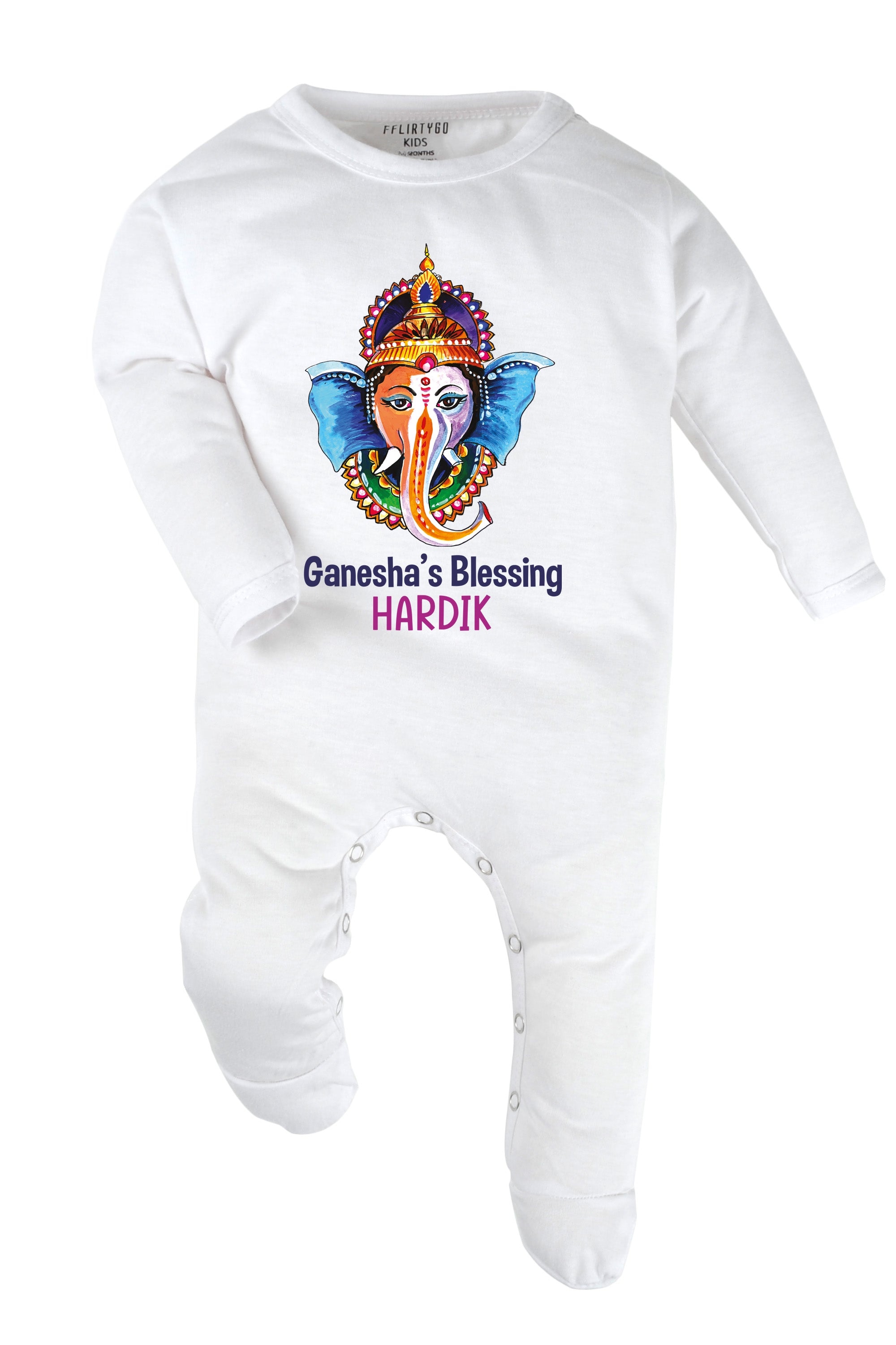 Ganesha's Blessing Baby Romper | Onesies w/ Custom Name