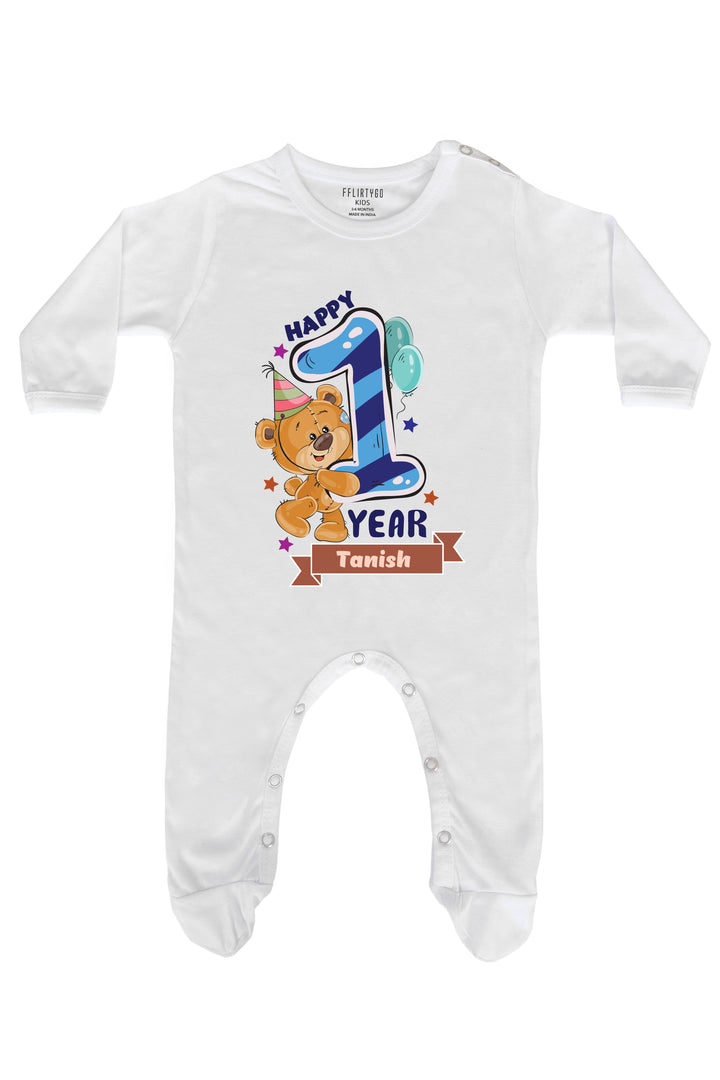 Happy One Year Milestone Baby Romper | Onesies w/ Custom Name