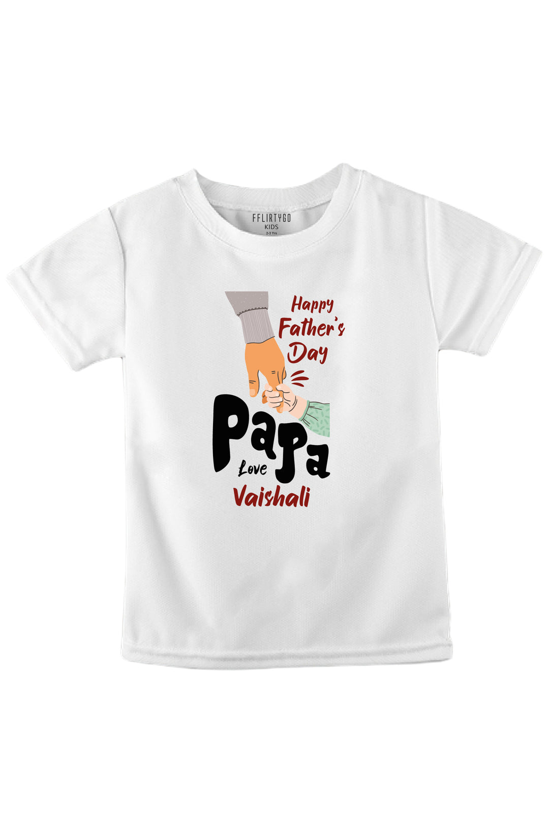 Happy Father's Day Papa Kids Tshirt w/ Custom Name