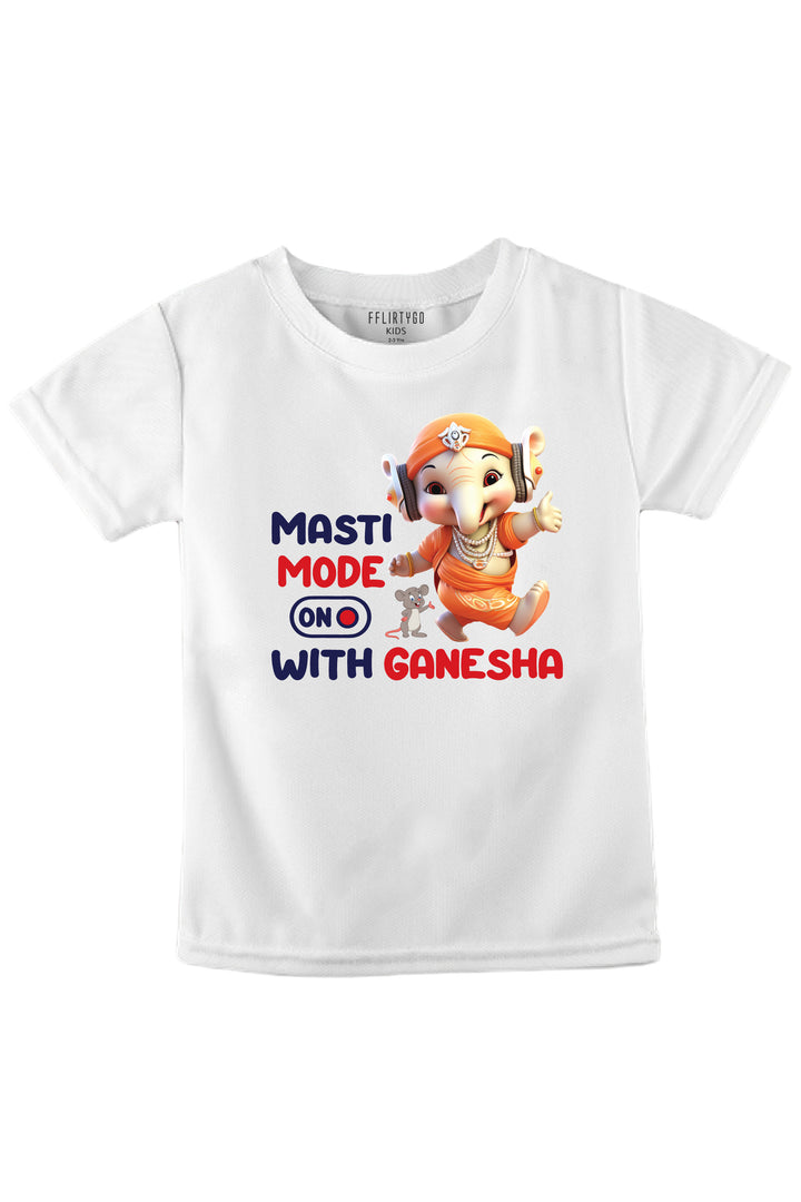 Masti Mode On With Ganesha Kids T Shirt