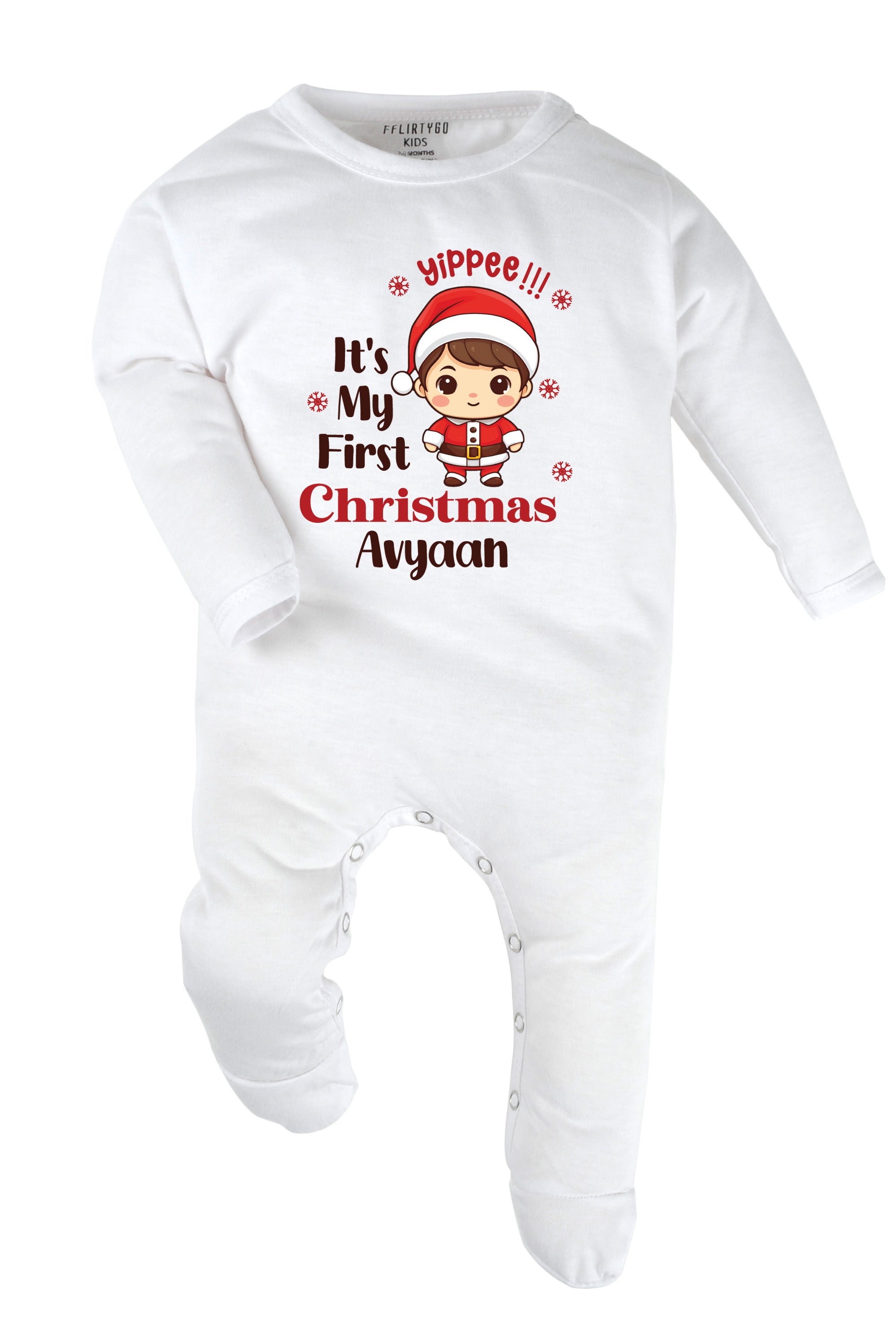 Yippee It's My First Christmas Baby Romper | Onesies w/ Custom Name