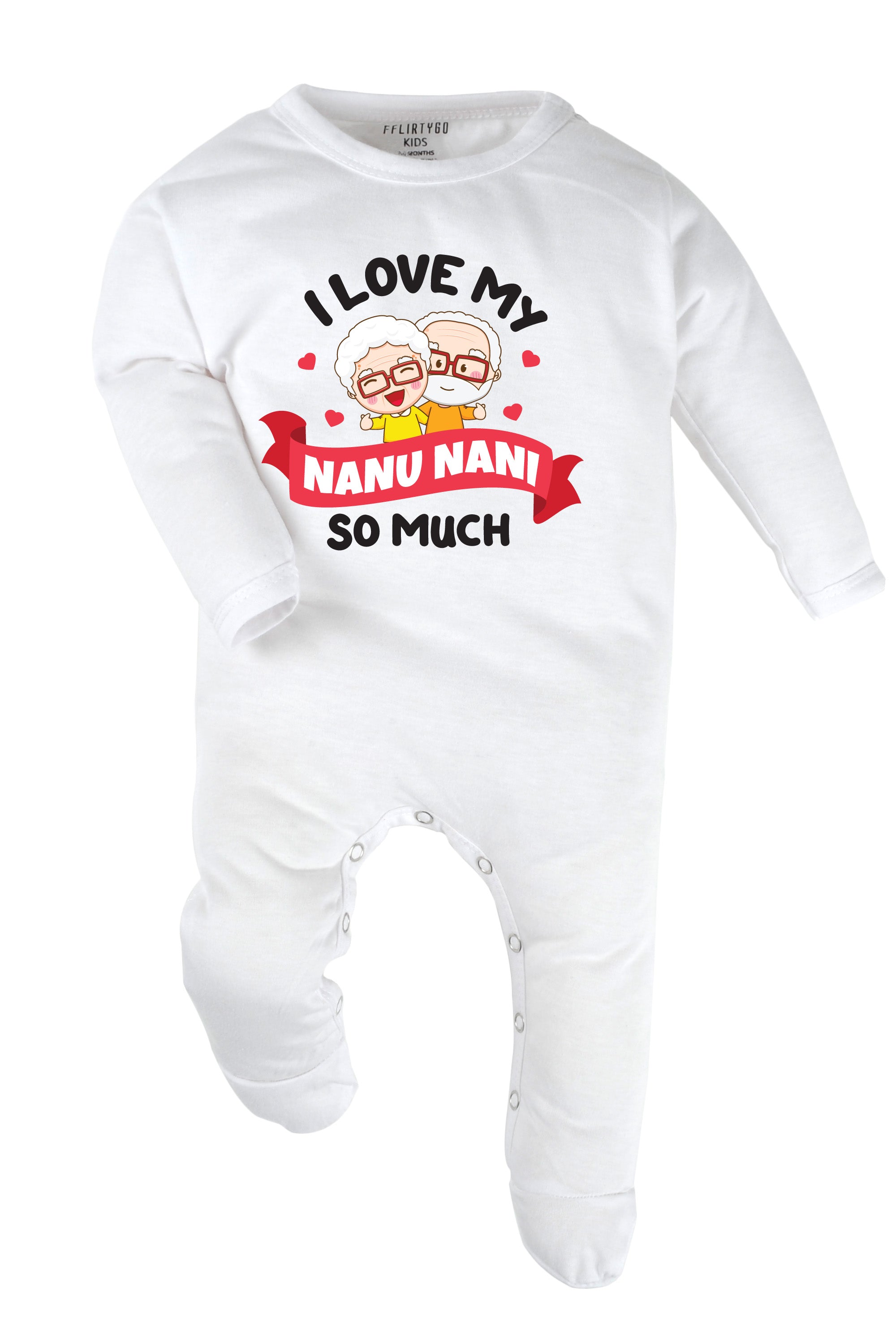 I Love My Nanu Nani So Much Baby Romper | Onesies