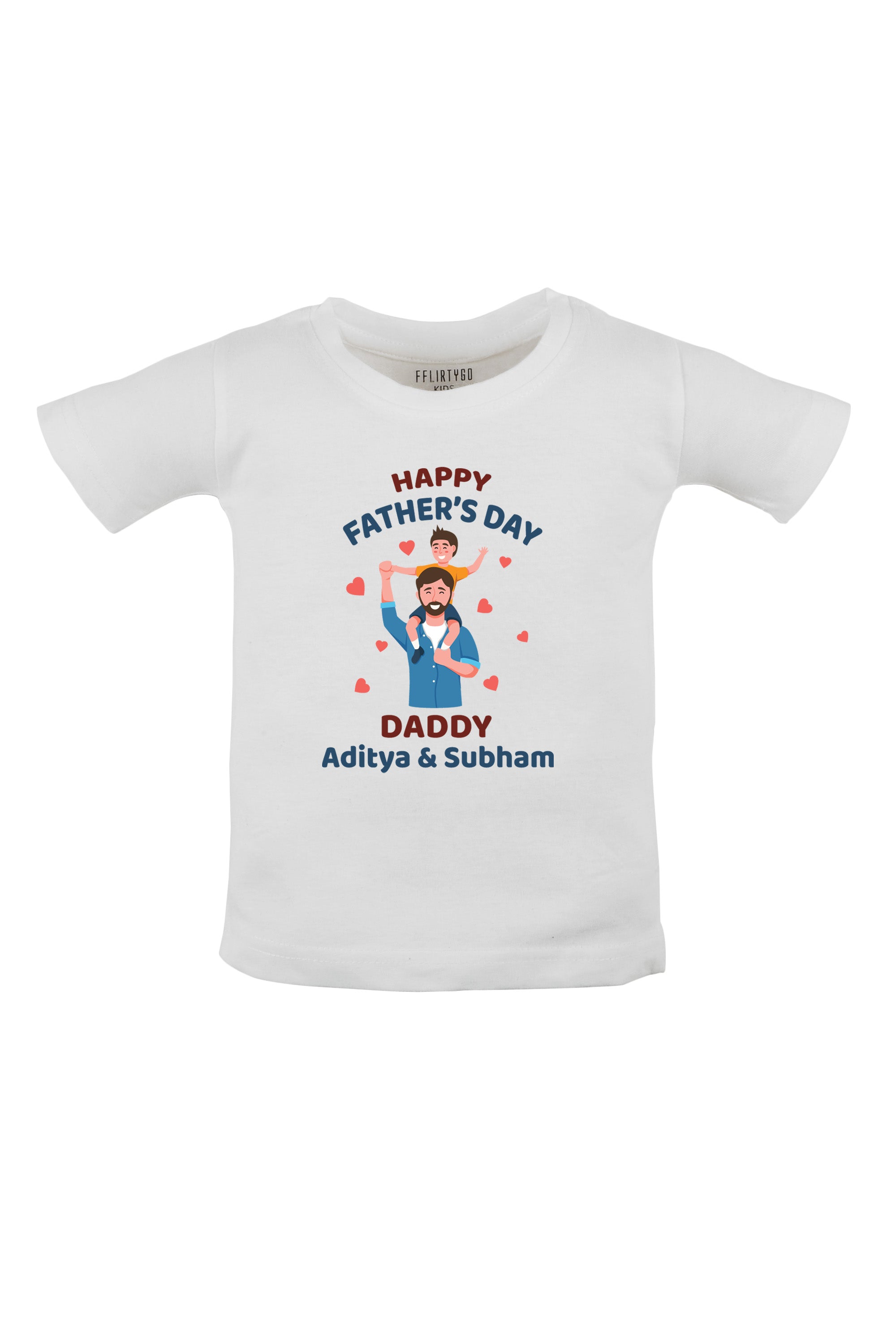 Happy Father's Day Daddy Kids Tshirt w/ Custom Name