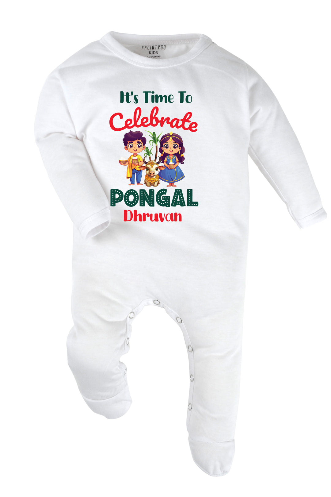 It's Time to Celebrate Pongal Baby Romper | Onesies w/ Custom Name