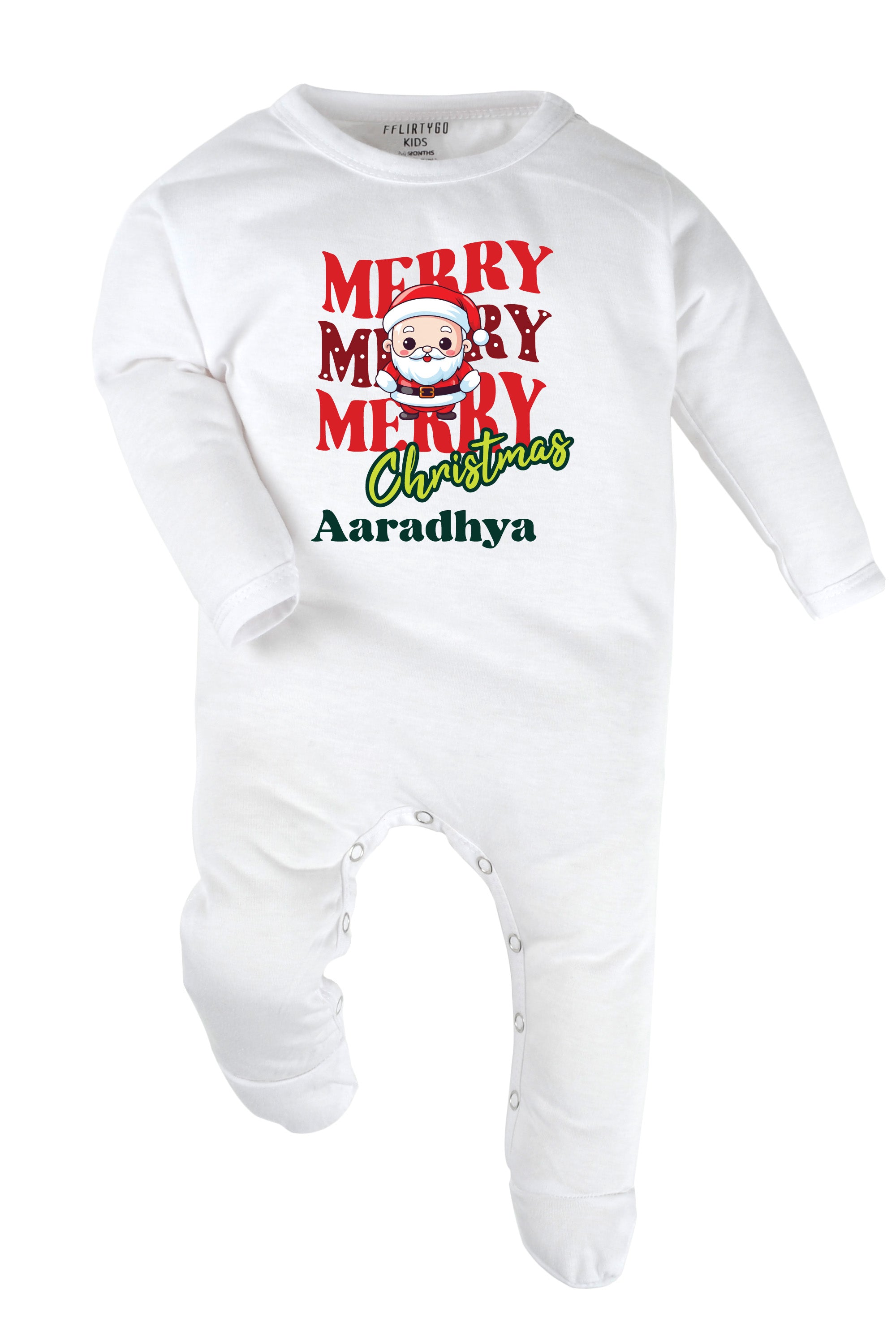 Merry Merry Merry  Christmas Baby Romper | Onesies w/ Custom Name