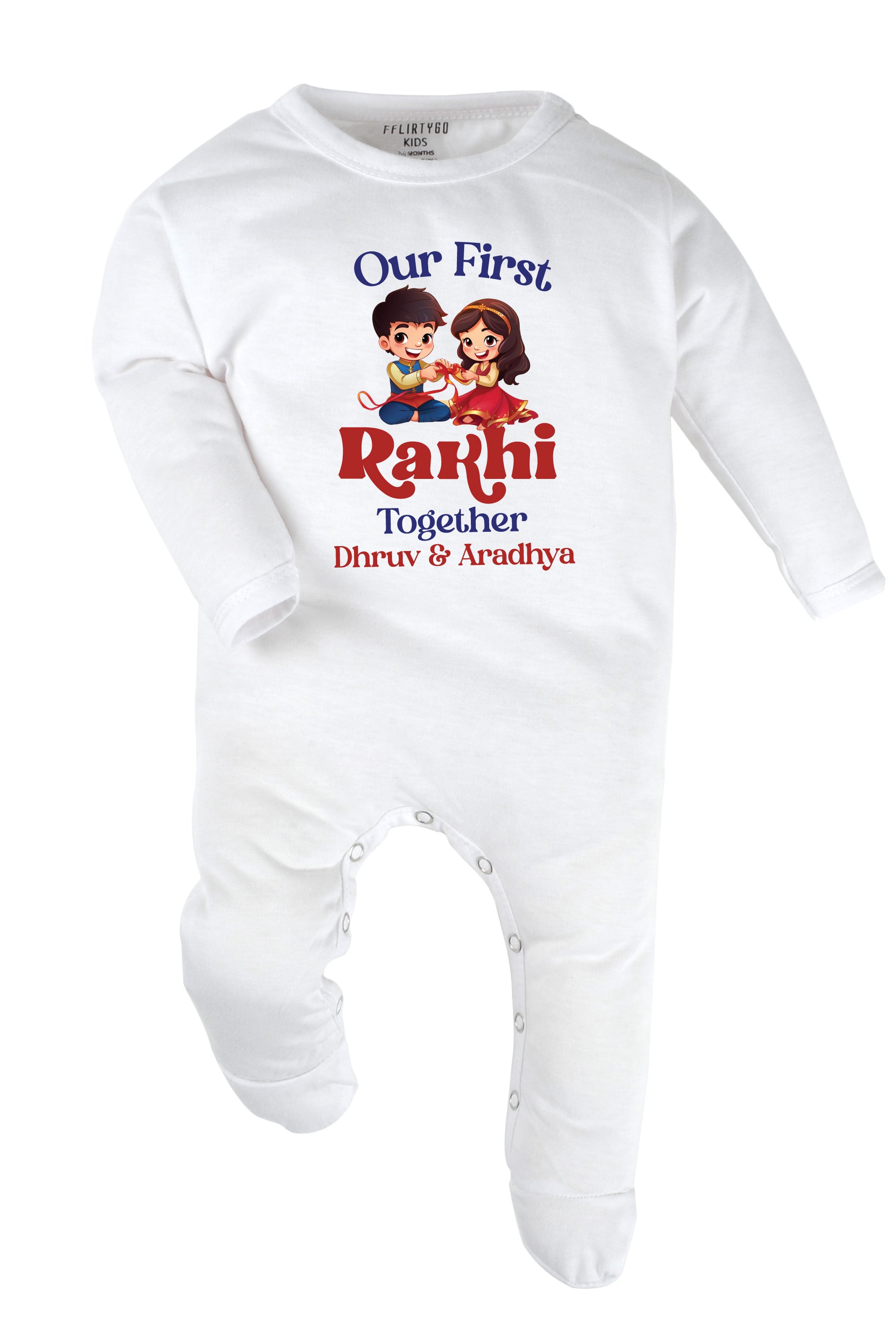 Our First Rakhi Together Baby Romper | Onesies w/ Custom Name