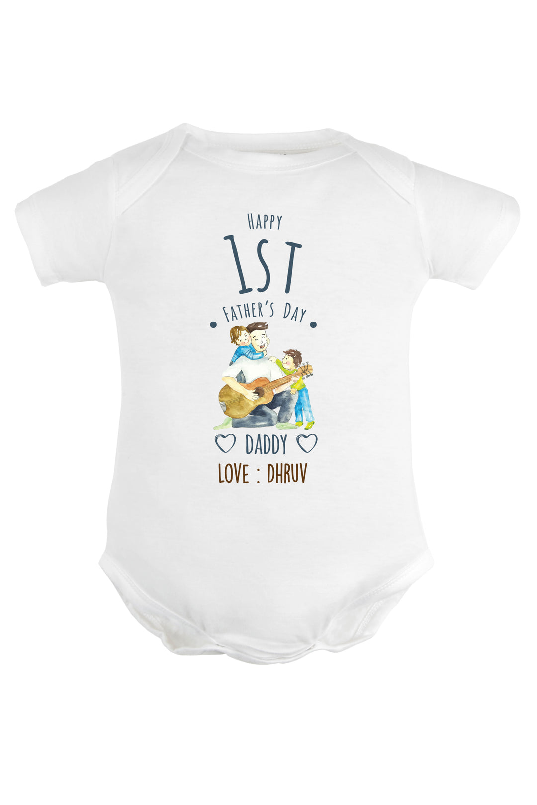 Happy 1st Father's Day Daddy Baby Romper | Onesies w/ Custom Name