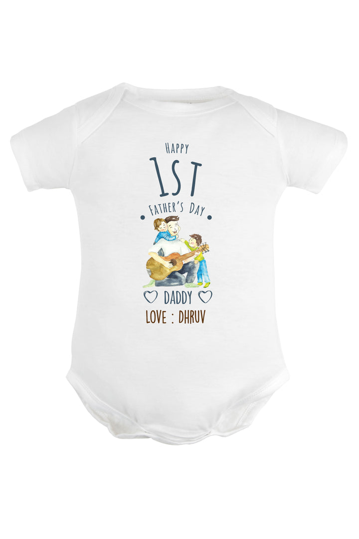 Happy 1st Father's Day Daddy Baby Romper | Onesies w/ Custom Name