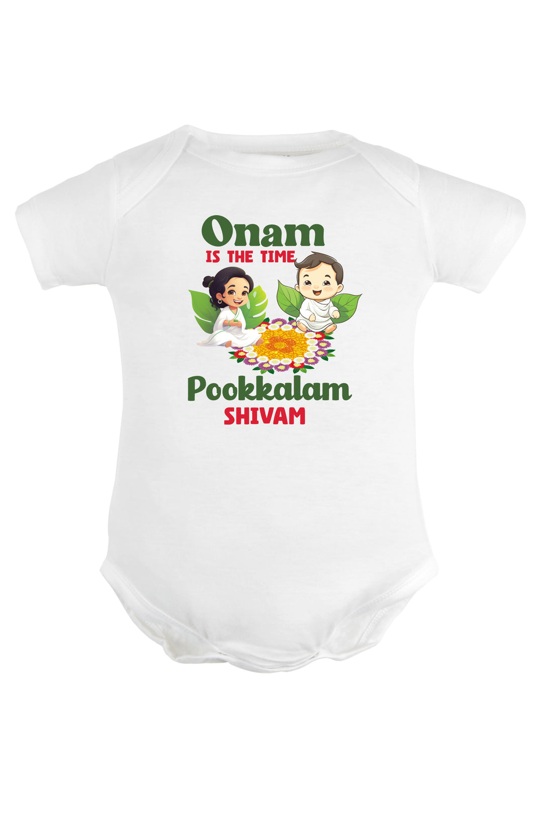 Onam Is The Time Pookkalam Baby Romper | Onesies w/ Custom Name