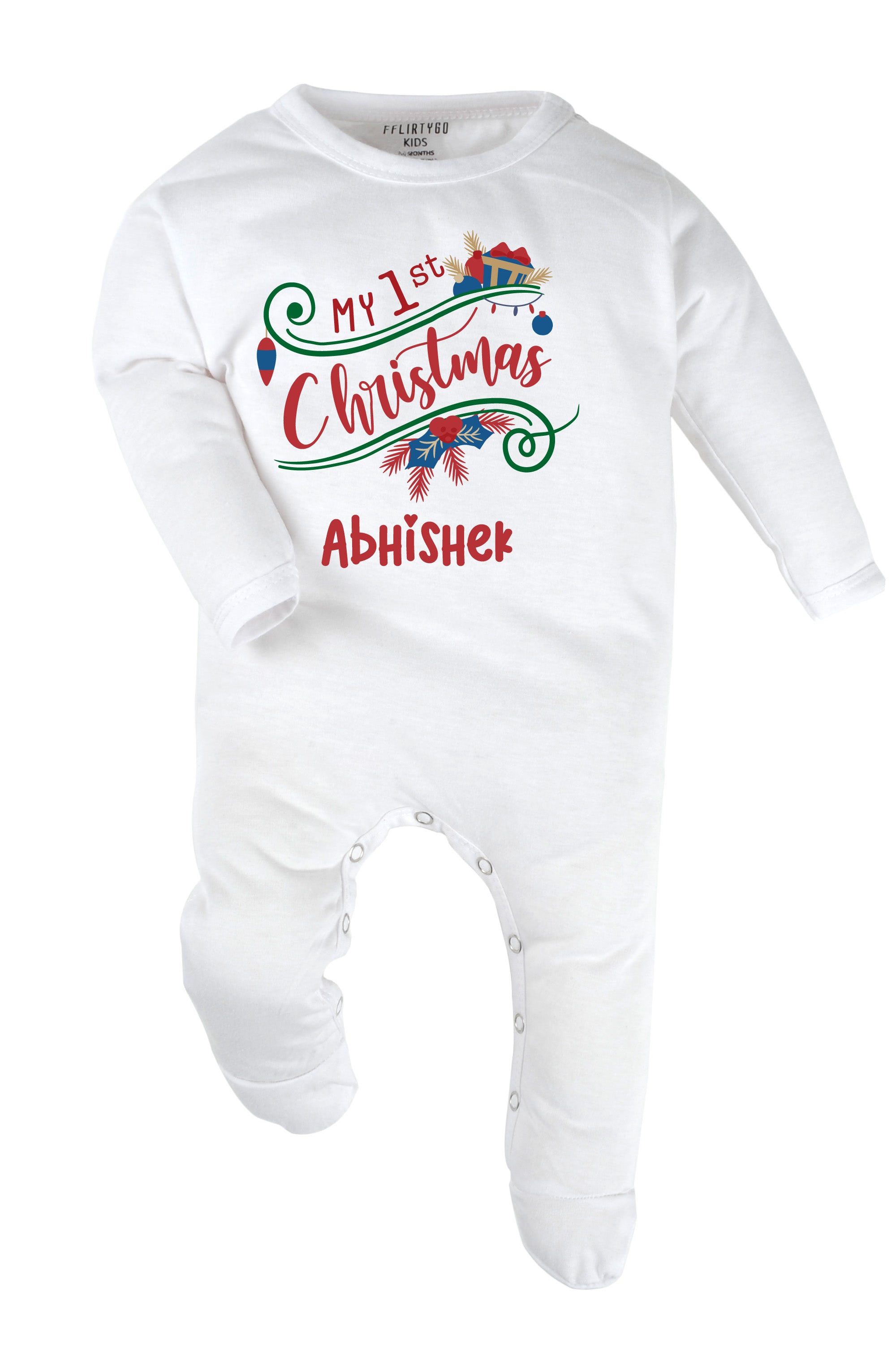 My 1st Christmas Baby Romper | Onesies w/ Custom Name