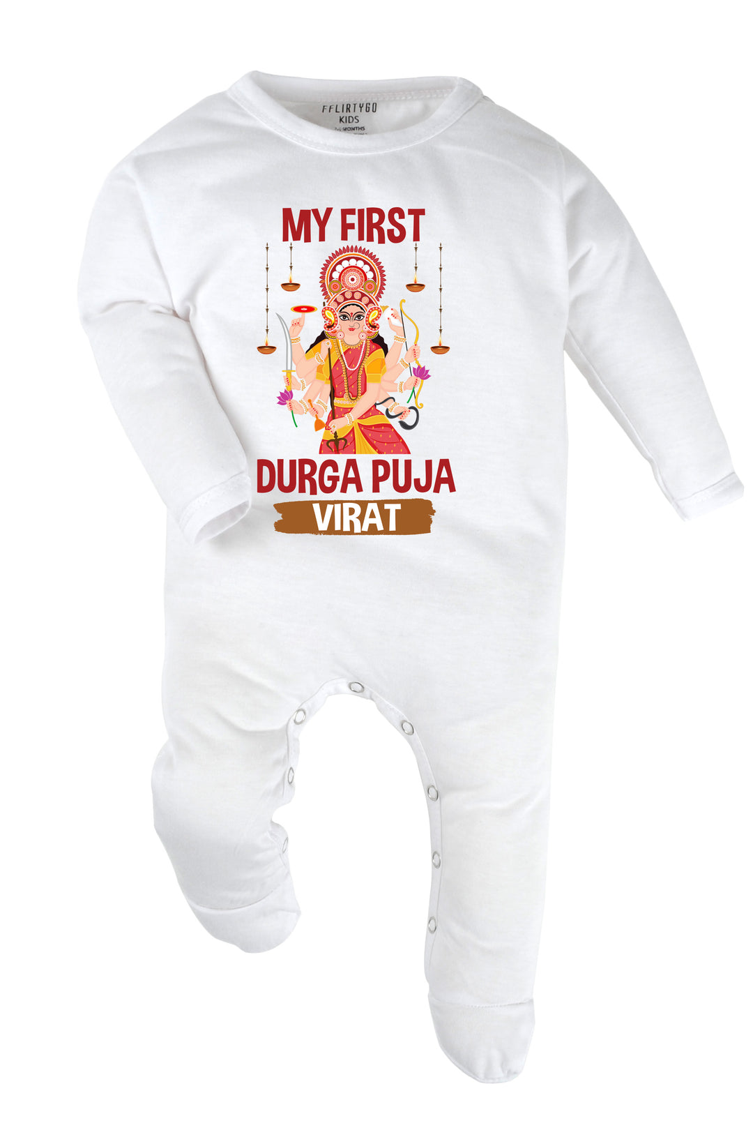 My First Durga Puja Baby Romper | Onesies w/ Custom Name