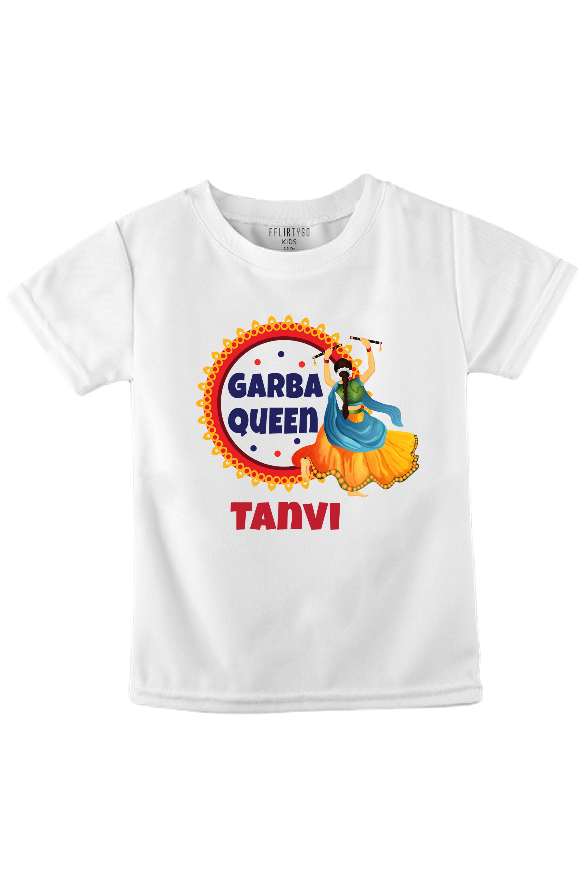 Garba Queen Kids T Shirt w/ Custom Name