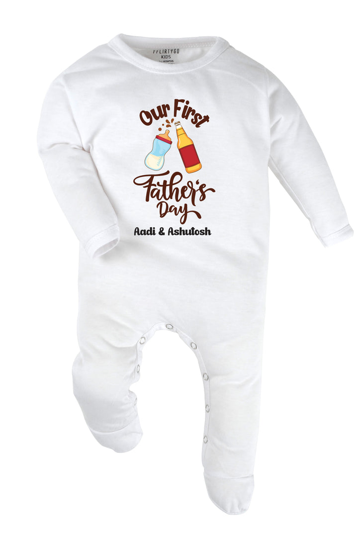 Our First Father's Day Baby Romper | Onesies w/ Custom Name