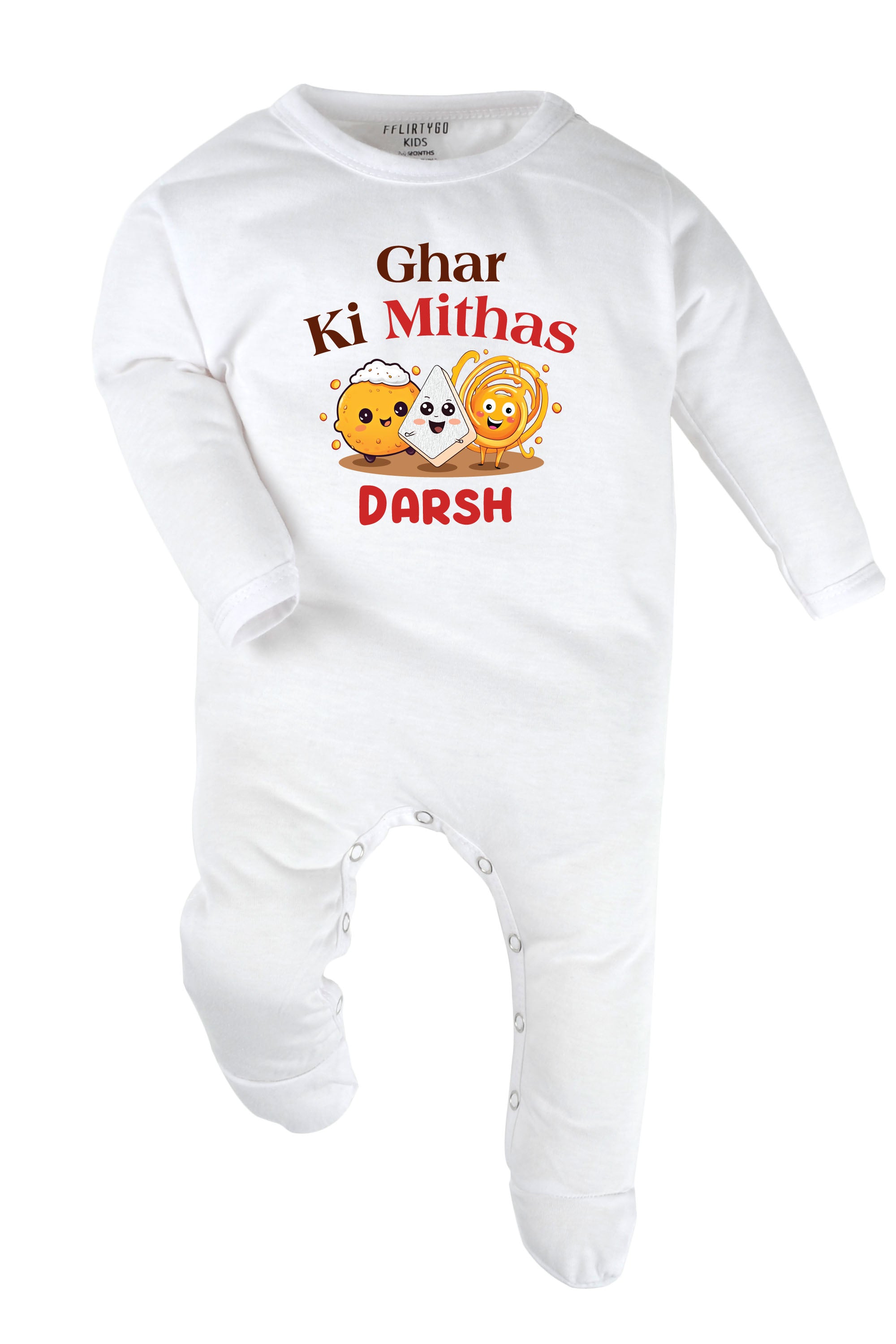 Ghar Ki Mithas Baby Romper | Onesies w/ Custom Name