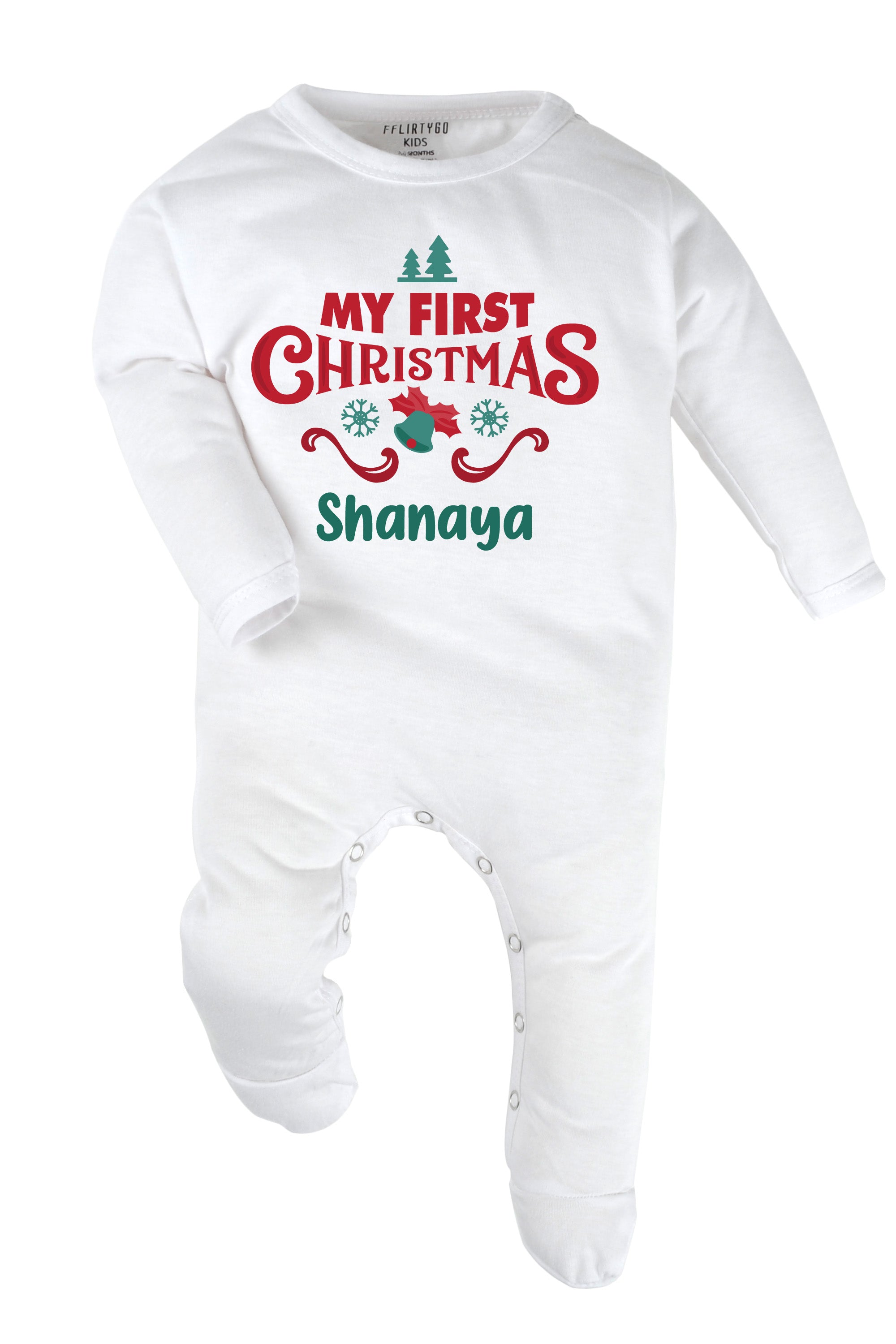 My First Christmas Baby Romper | Onesies w/ Custom Name