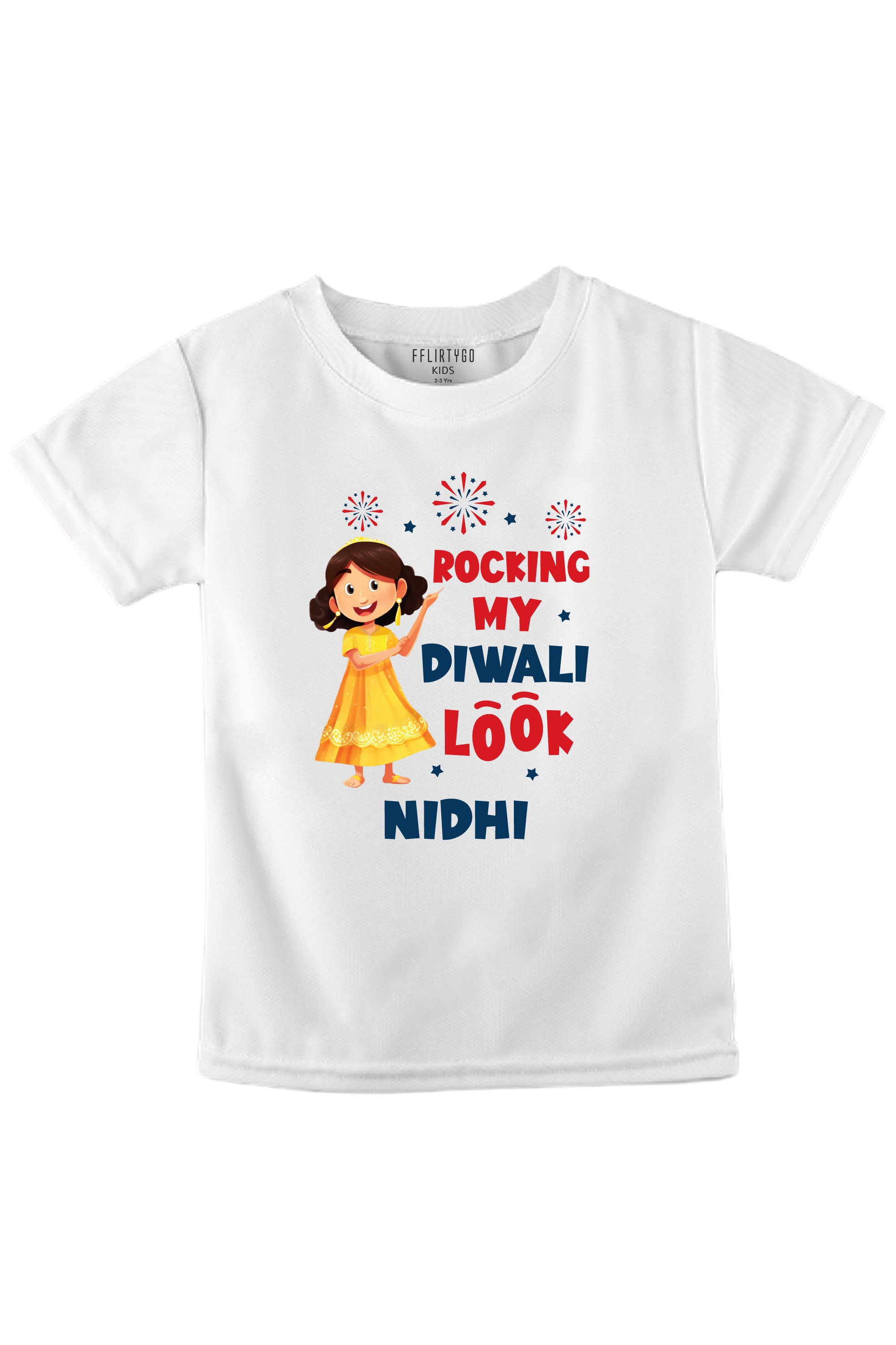 Rocking My Diwali Look Kids T Shirt w/ Custom Name