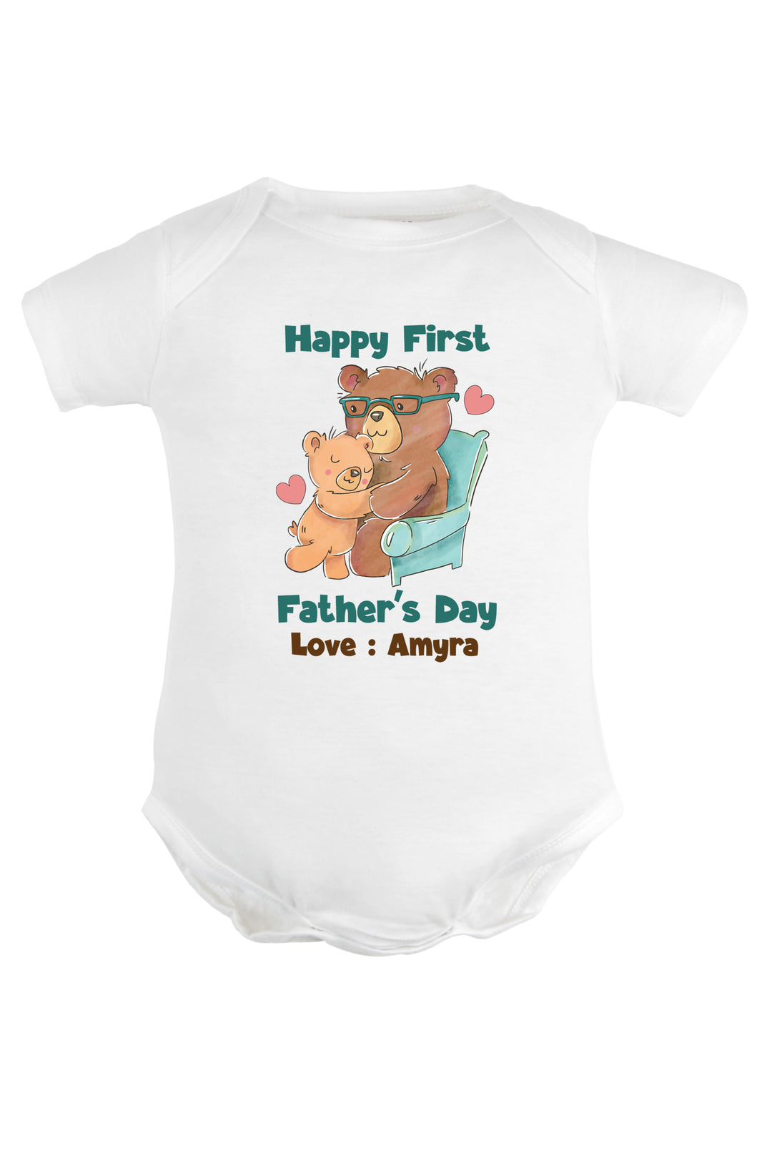 Happy First Father's Day Baby Romper | Onesies w/ Custom Name