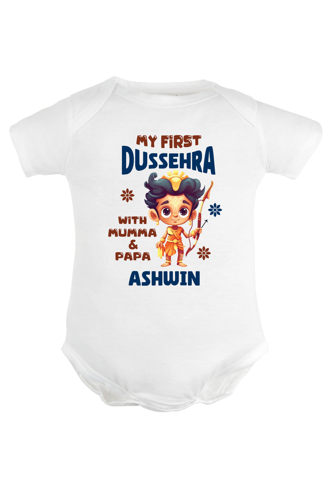 My First Dussehra With Mumma & Papa Baby Romper | Onesies w/ Custom Name