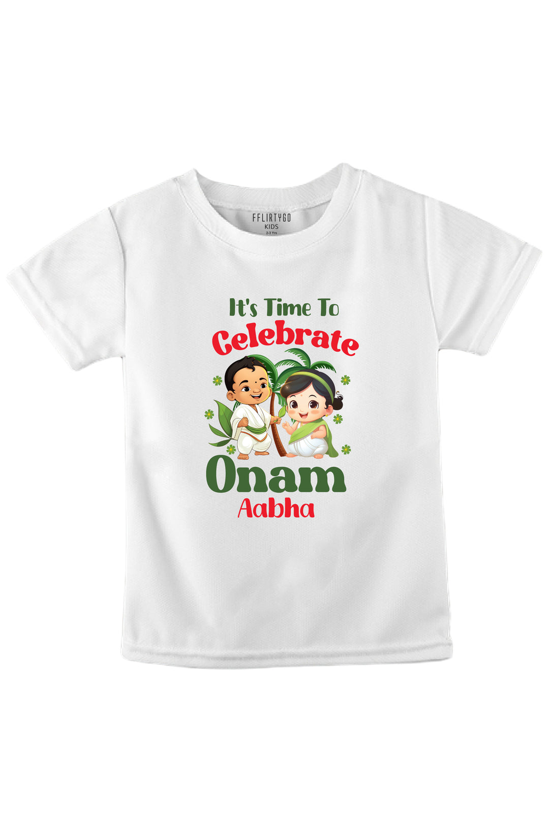 It's Time To Celebrate Onam Kids T Shirt w/ Custom Name