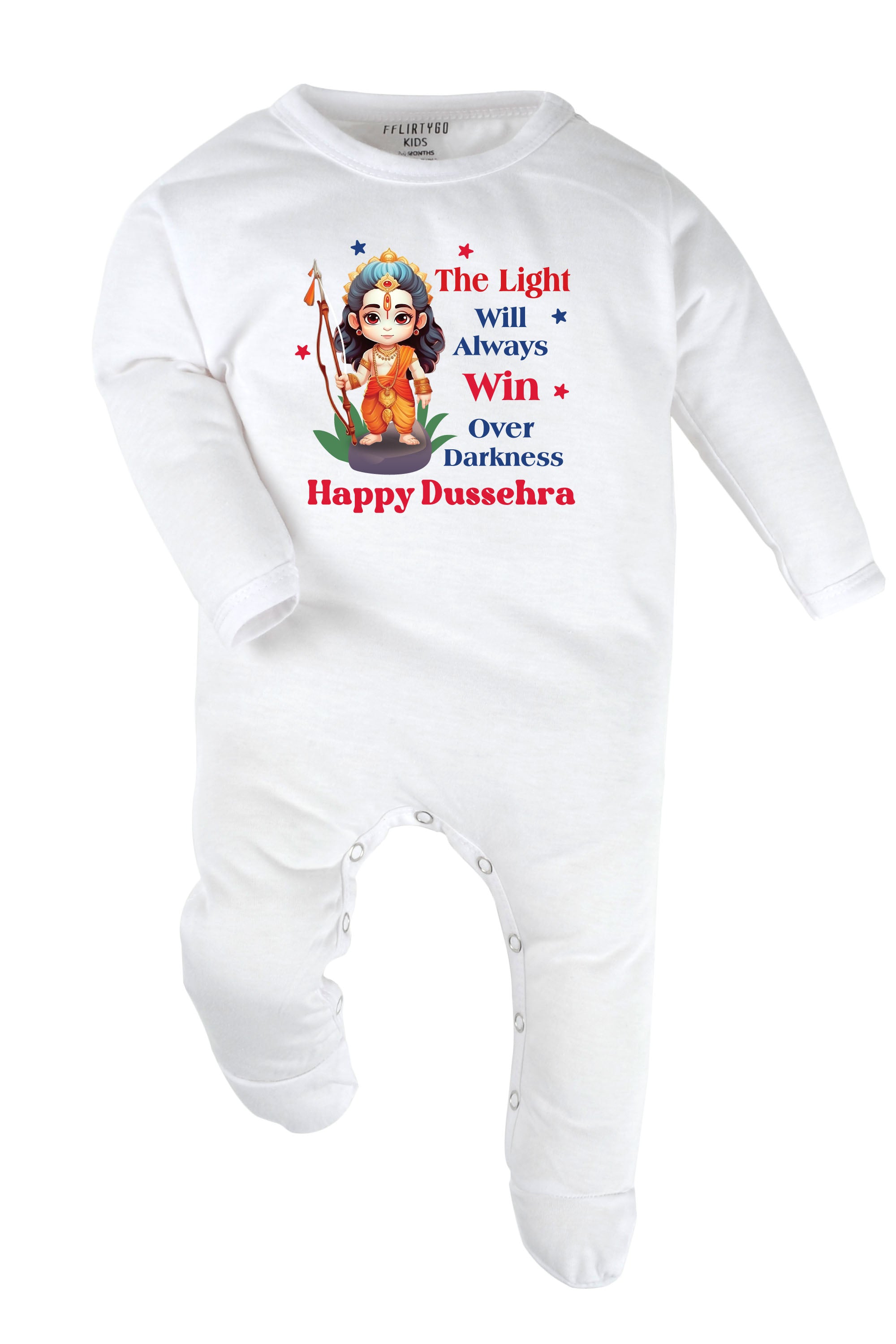 The Light Will Always Win Over Darkness Happy Dussehra Baby Romper | Onesies