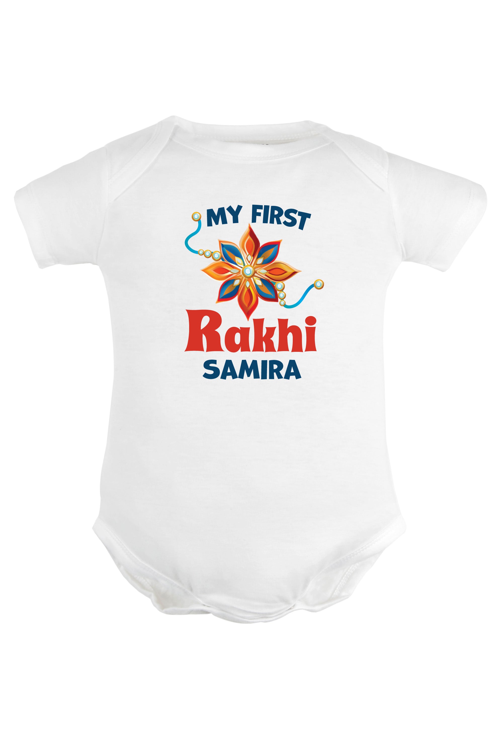 My First Rakhi Baby Romper | Onesies w/ Custom Name