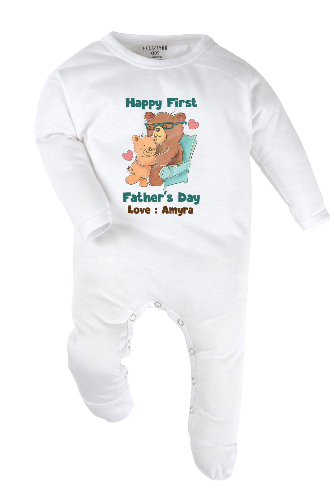 Happy First Father's Day Baby Romper | Onesies w/ Custom Name