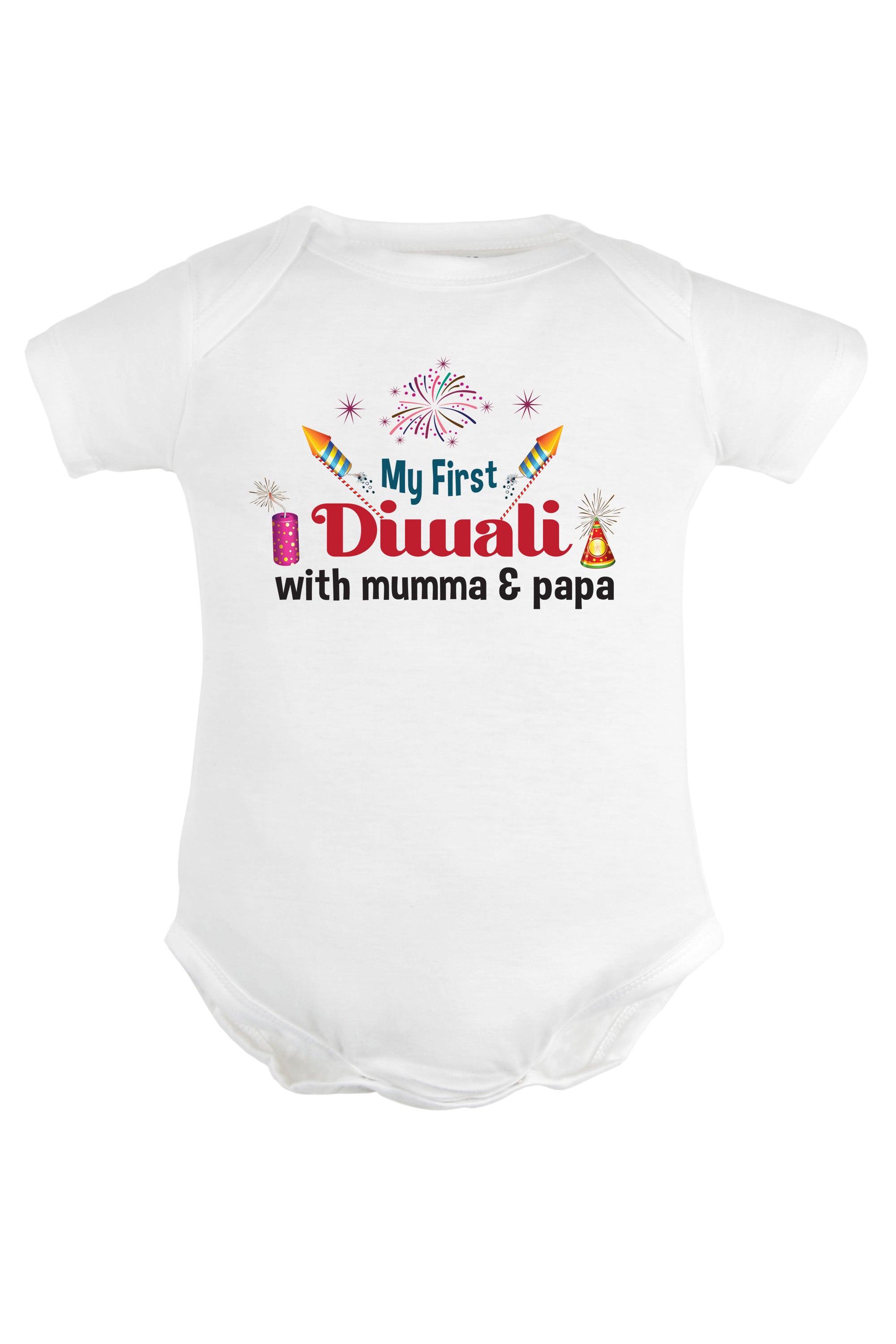 My First Diwali With Mumma & Papa Baby Romper | Onesies