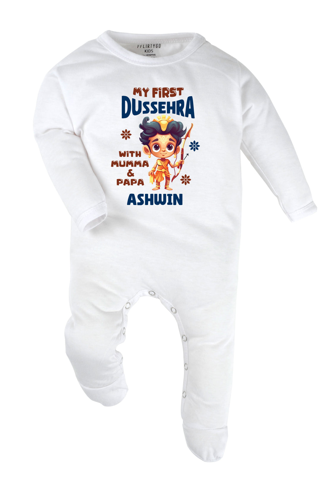 My First Dussehra With Mumma & Papa Baby Romper | Onesies w/ Custom Name