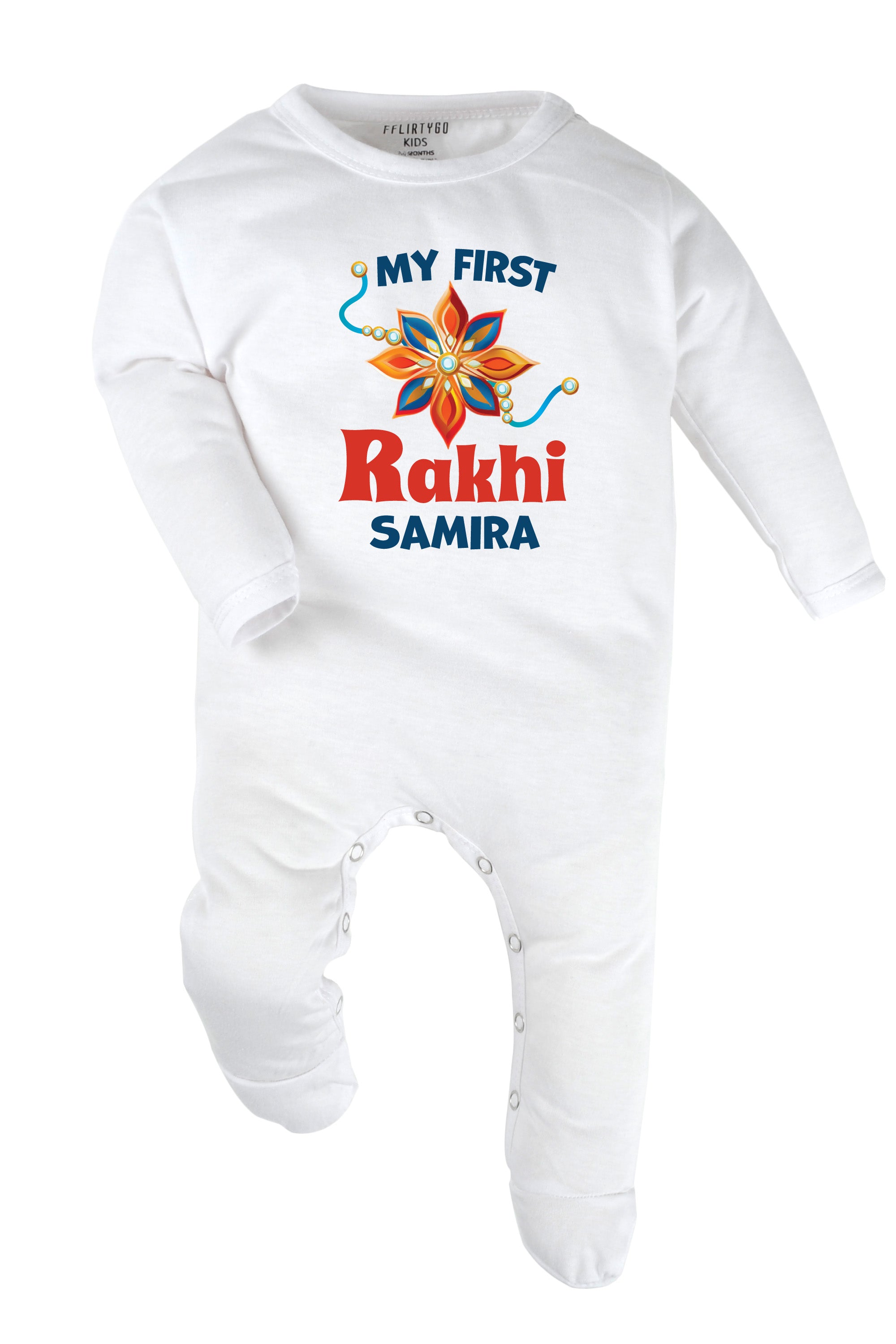 My First Rakhi Baby Romper | Onesies w/ Custom Name